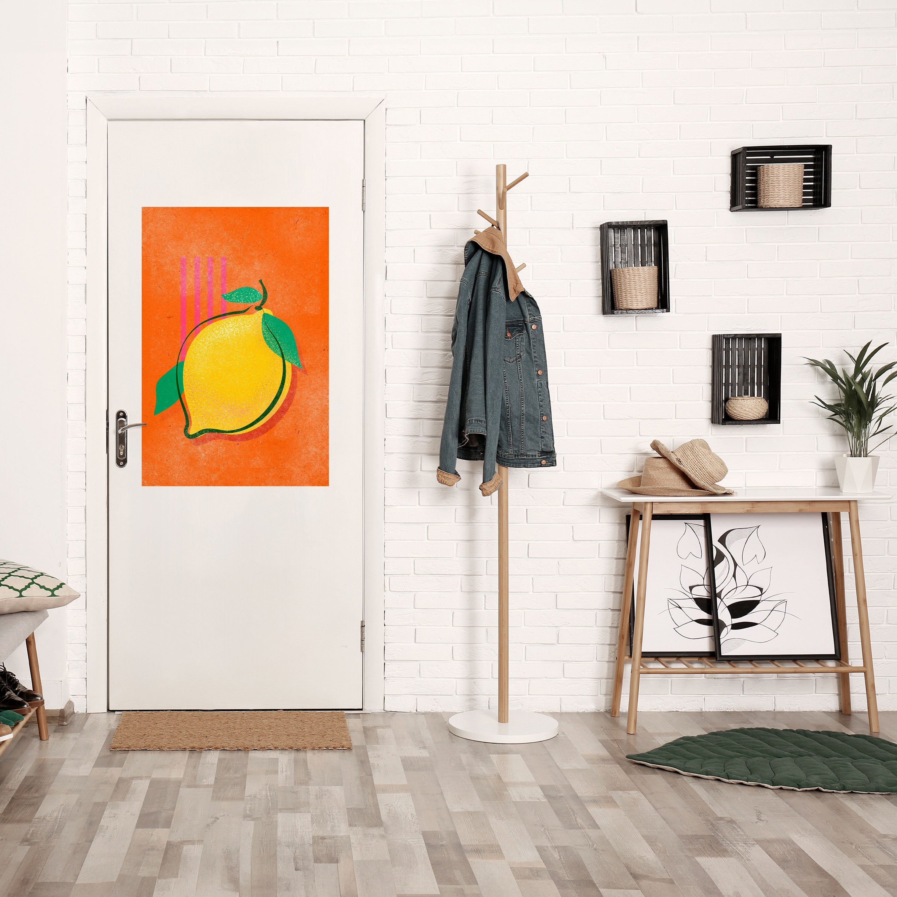 Affiche verticale à peler et coller « CITRON DÉLICIEUX »