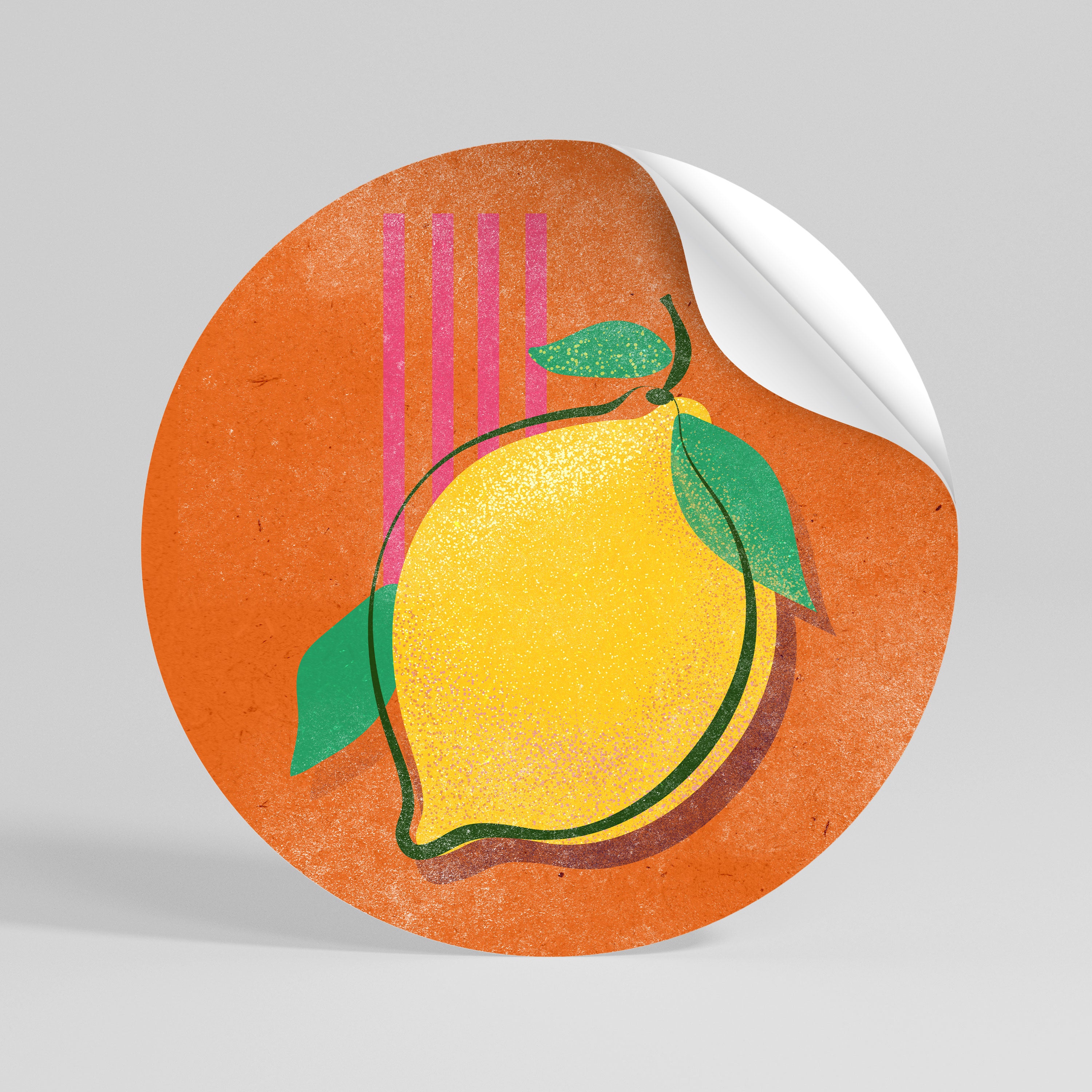 LUSCIOUS LEMON Peel and Stick Round Sticker