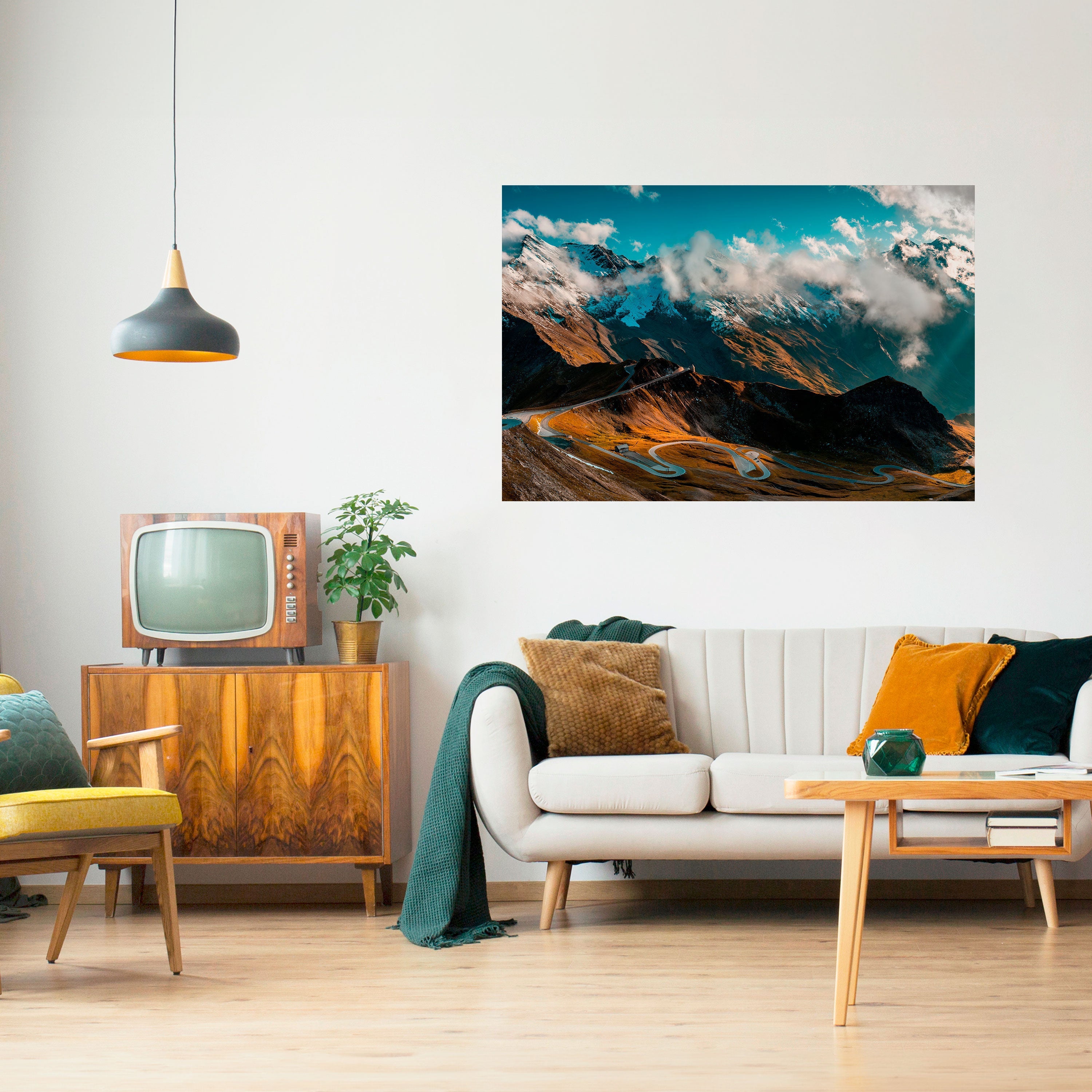 Affiche horizontale autocollante « MONTAIN SERPENTINE »