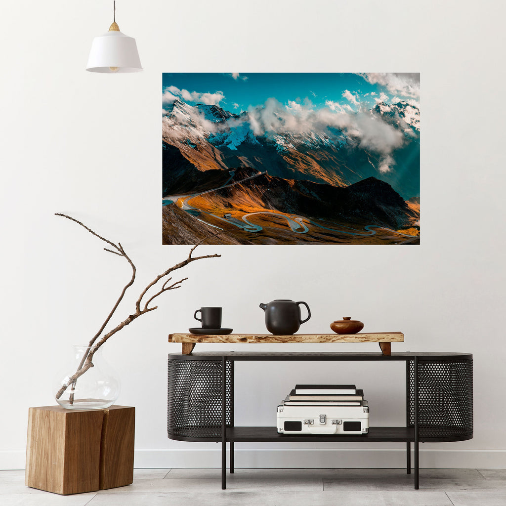 Affiche horizontale autocollante « MONTAIN SERPENTINE »