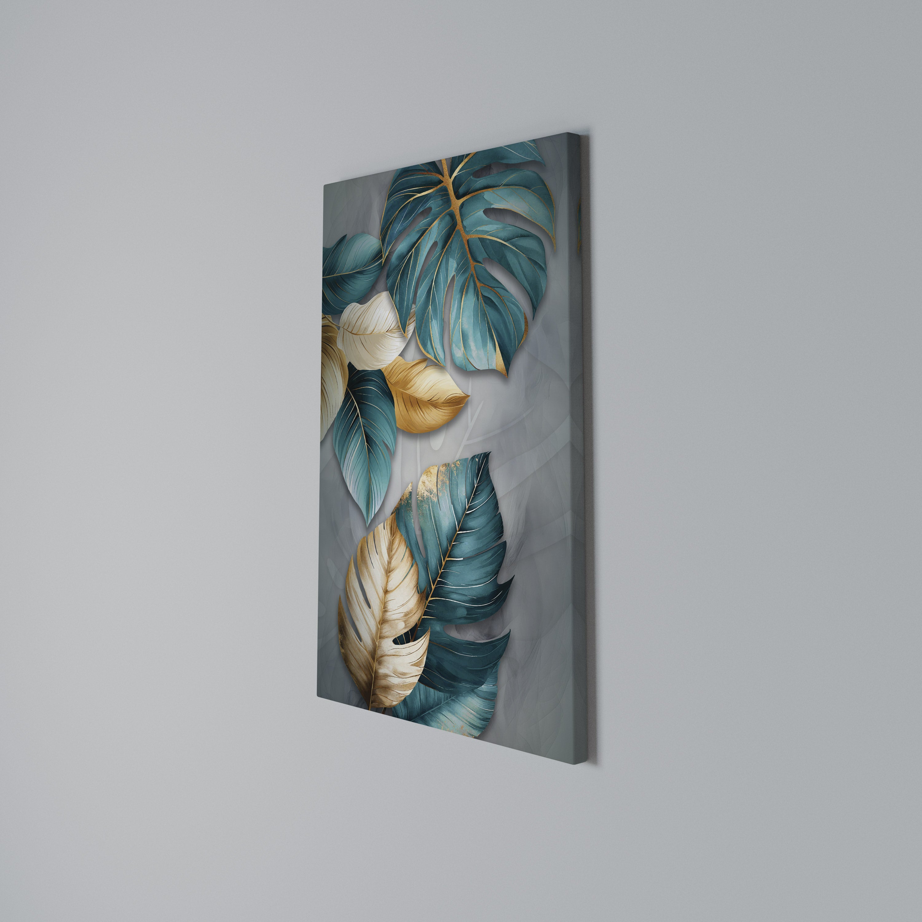 ELEGANCE IN LEAVES Vertical Canvas Print