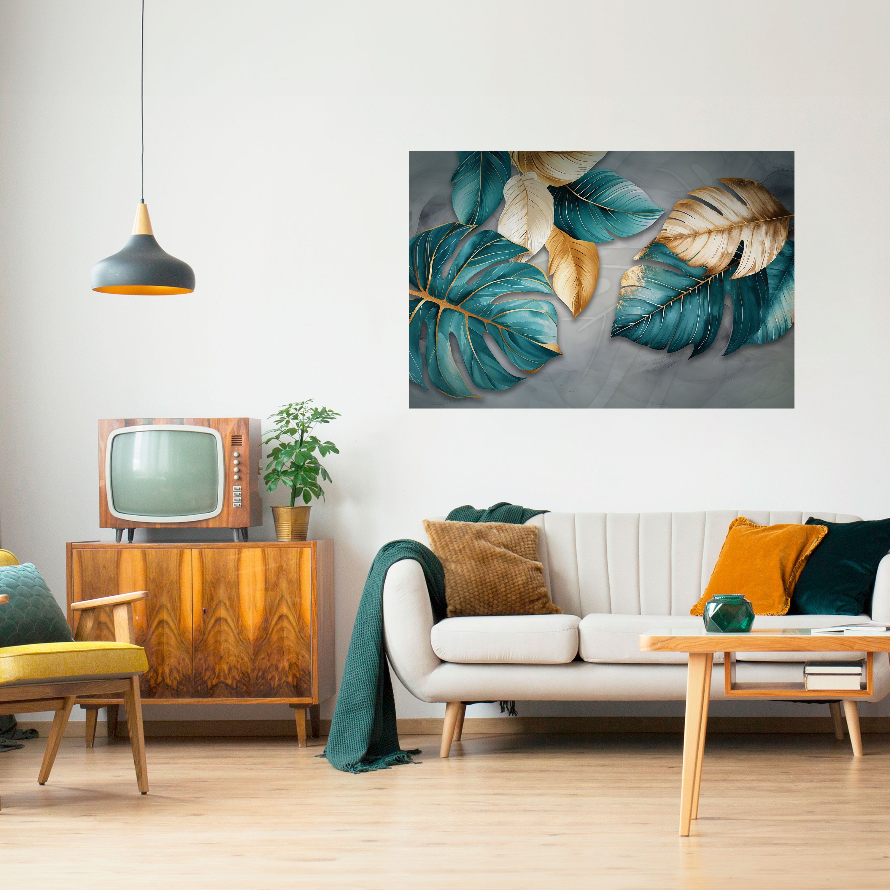 Affiche horizontale autocollante « ÉLÉGANCE DANS LES FEUILLES »