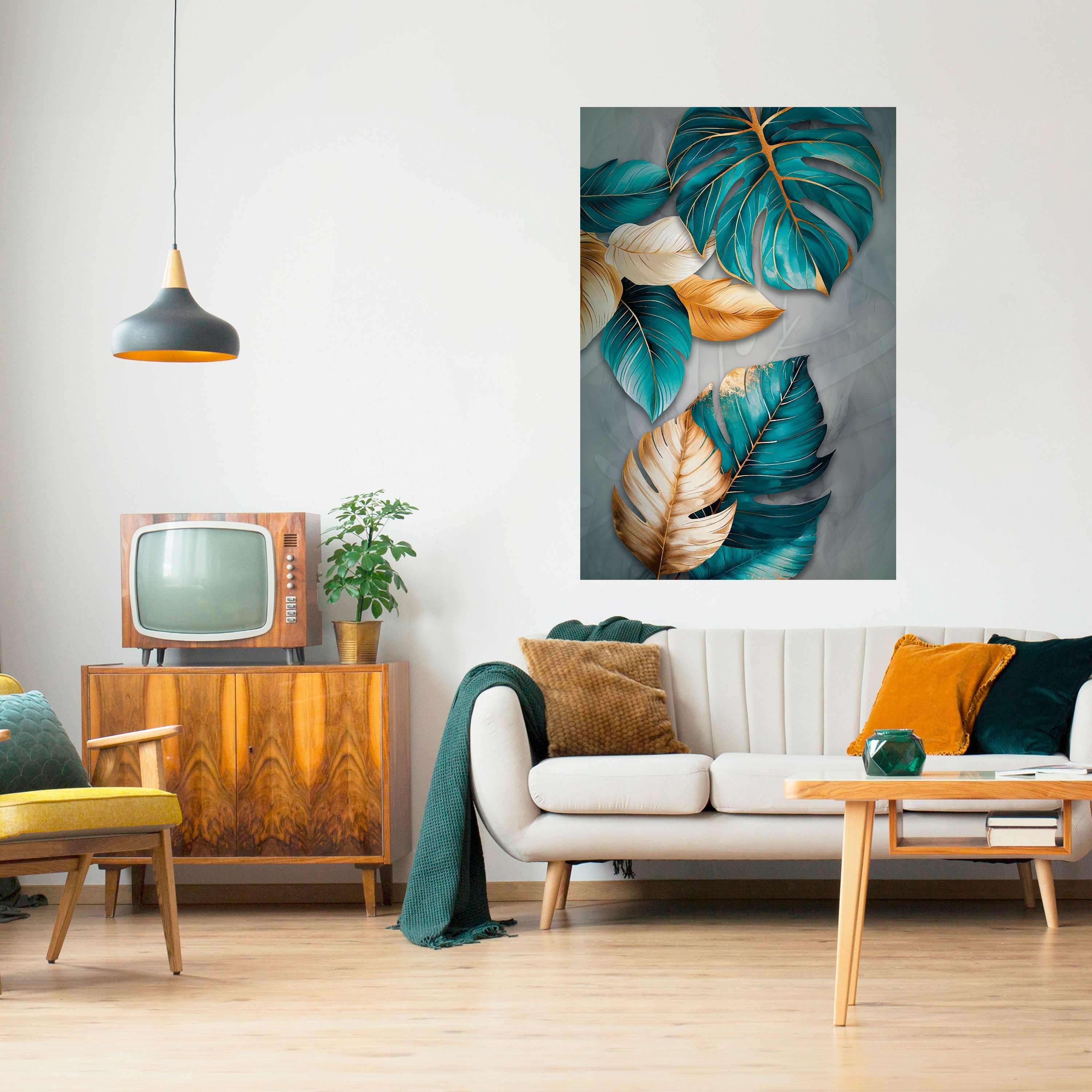 Affiche verticale autocollante « ÉLÉGANCE DANS LES FEUILLES »