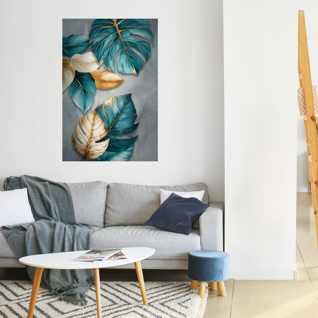 Affiche verticale autocollante « ÉLÉGANCE DANS LES FEUILLES »