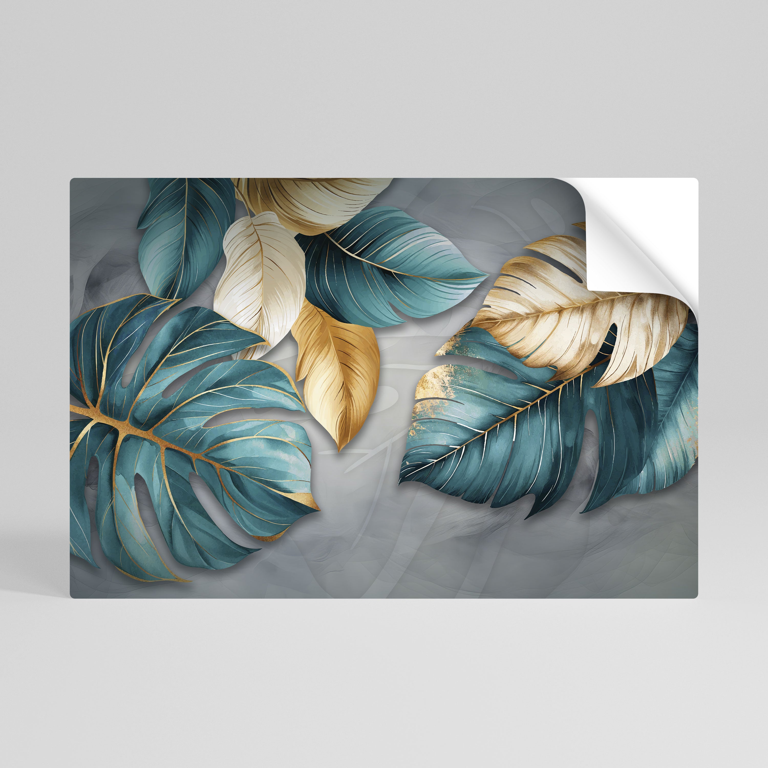 ELEGANCE IN LEAVES Peel and Stick Horizontal Poster