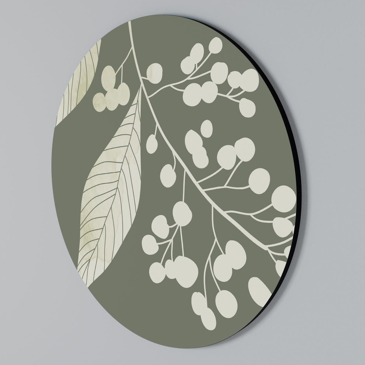 SERENE LEAFY FANTASIES Round Wall Art