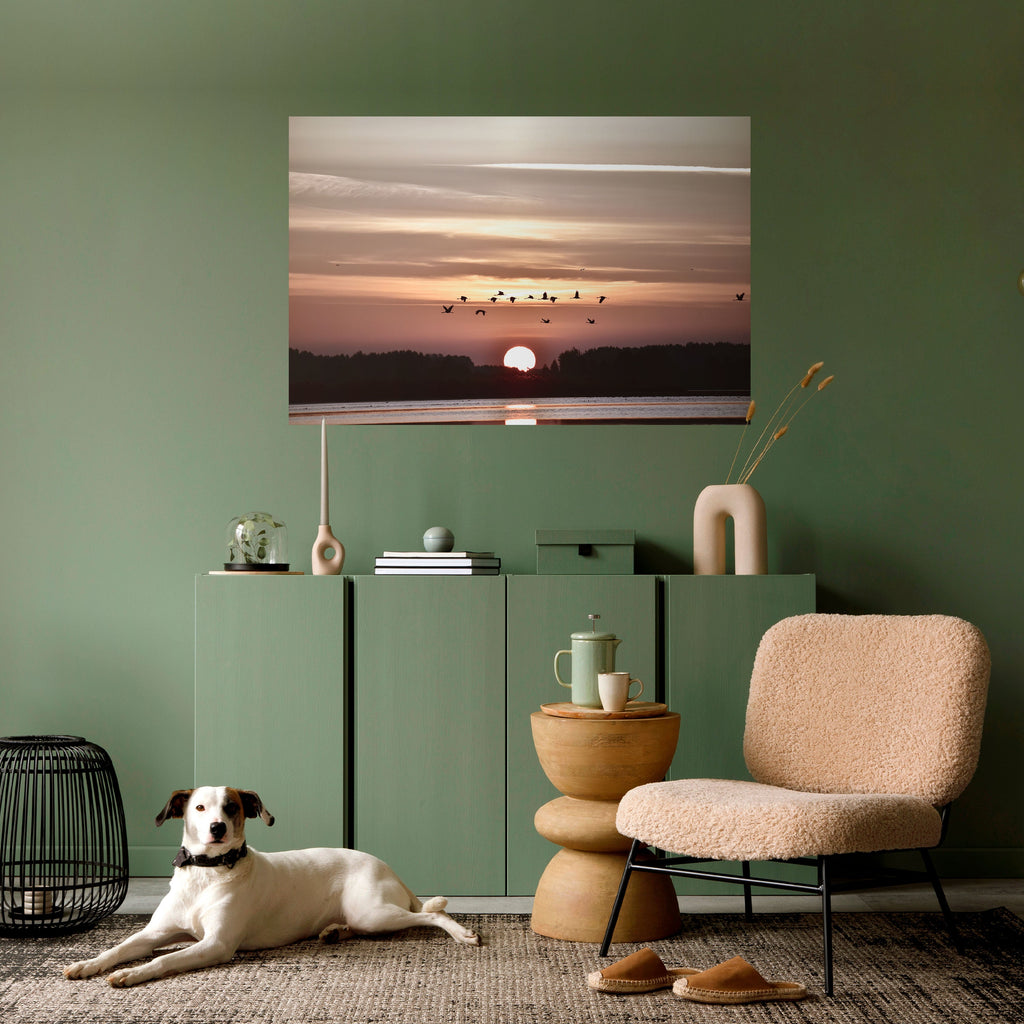 Affiche horizontale autocollante SUNSET FLIGHT SYMPHONY