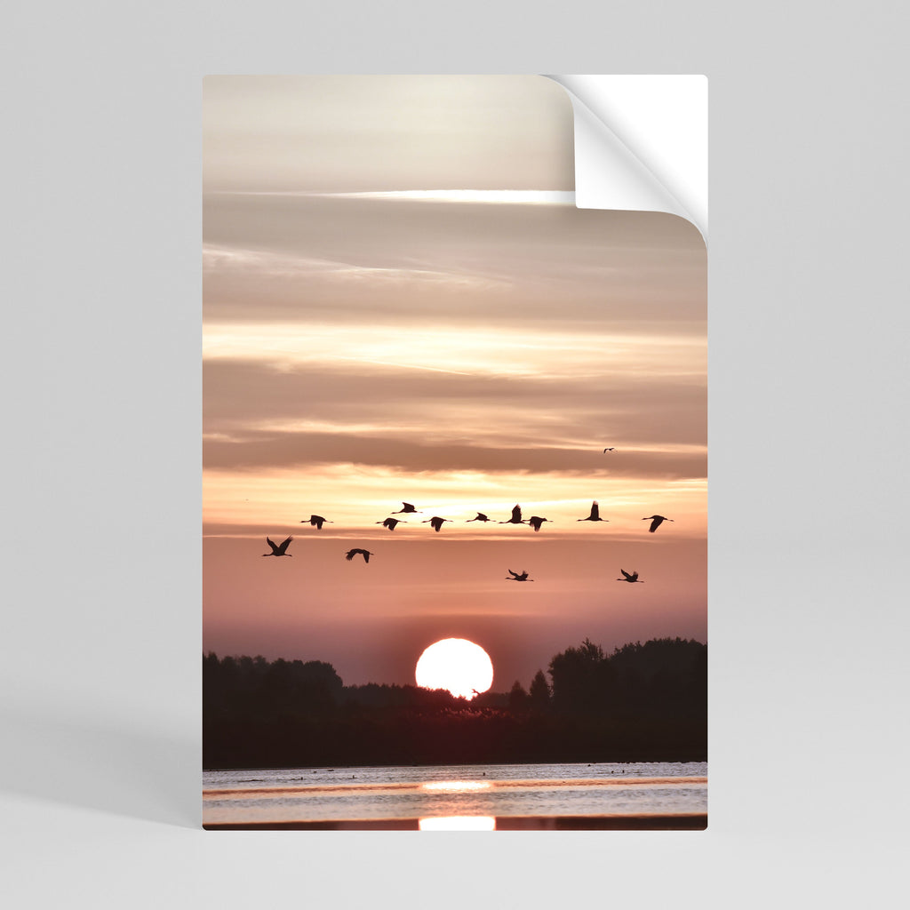 Affiche verticale autocollante « SUNSET FLIGHT SYMPHONY »