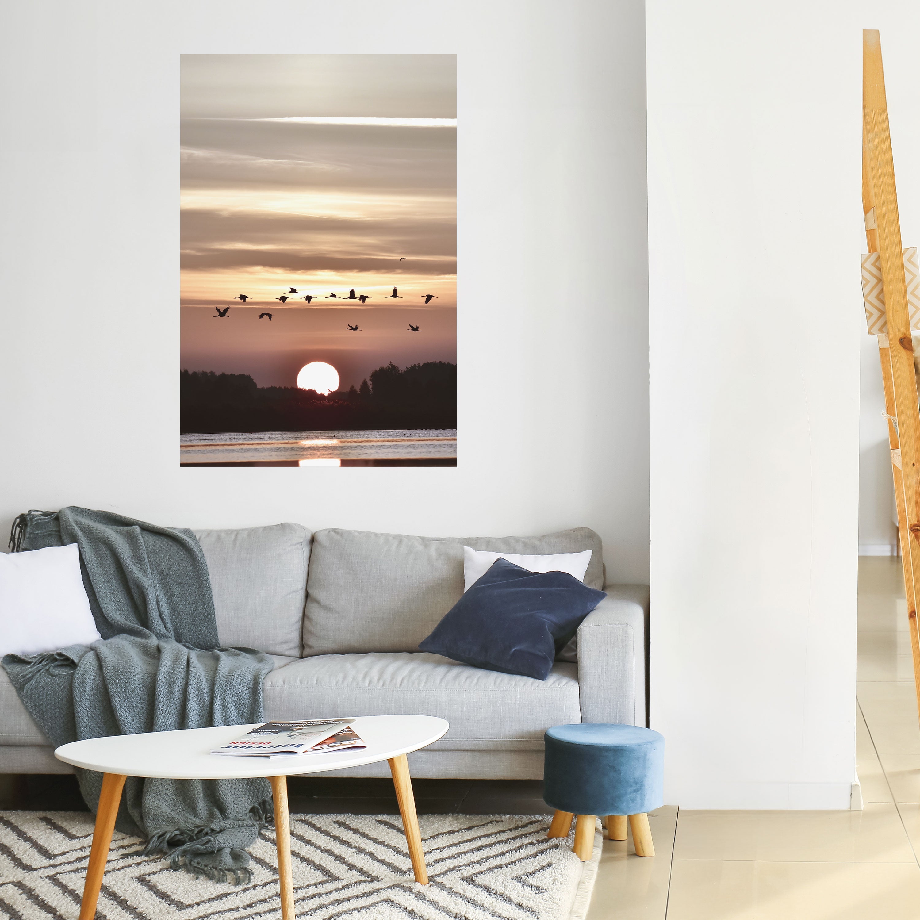 Affiche verticale autocollante « SUNSET FLIGHT SYMPHONY »