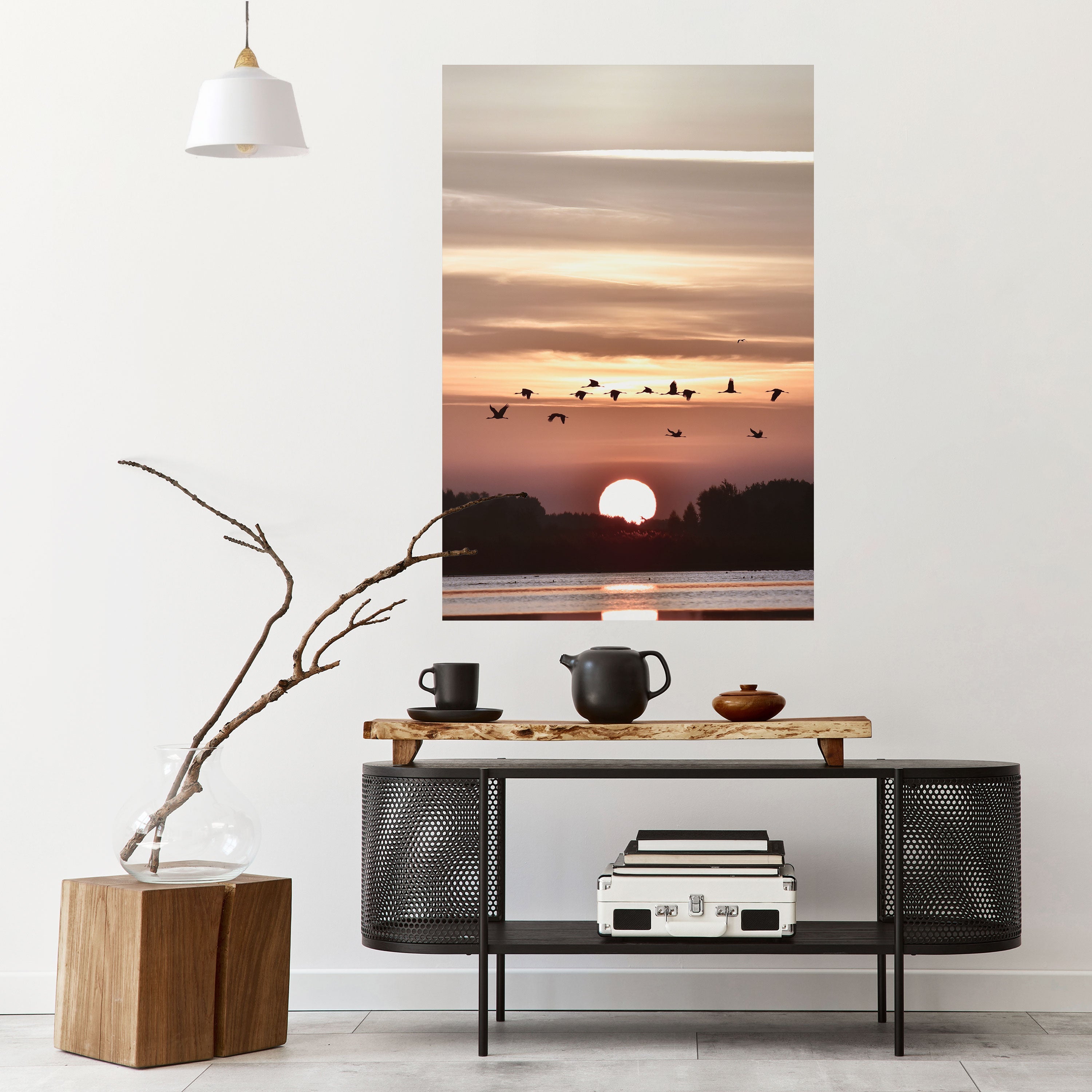 Affiche verticale autocollante « SUNSET FLIGHT SYMPHONY »