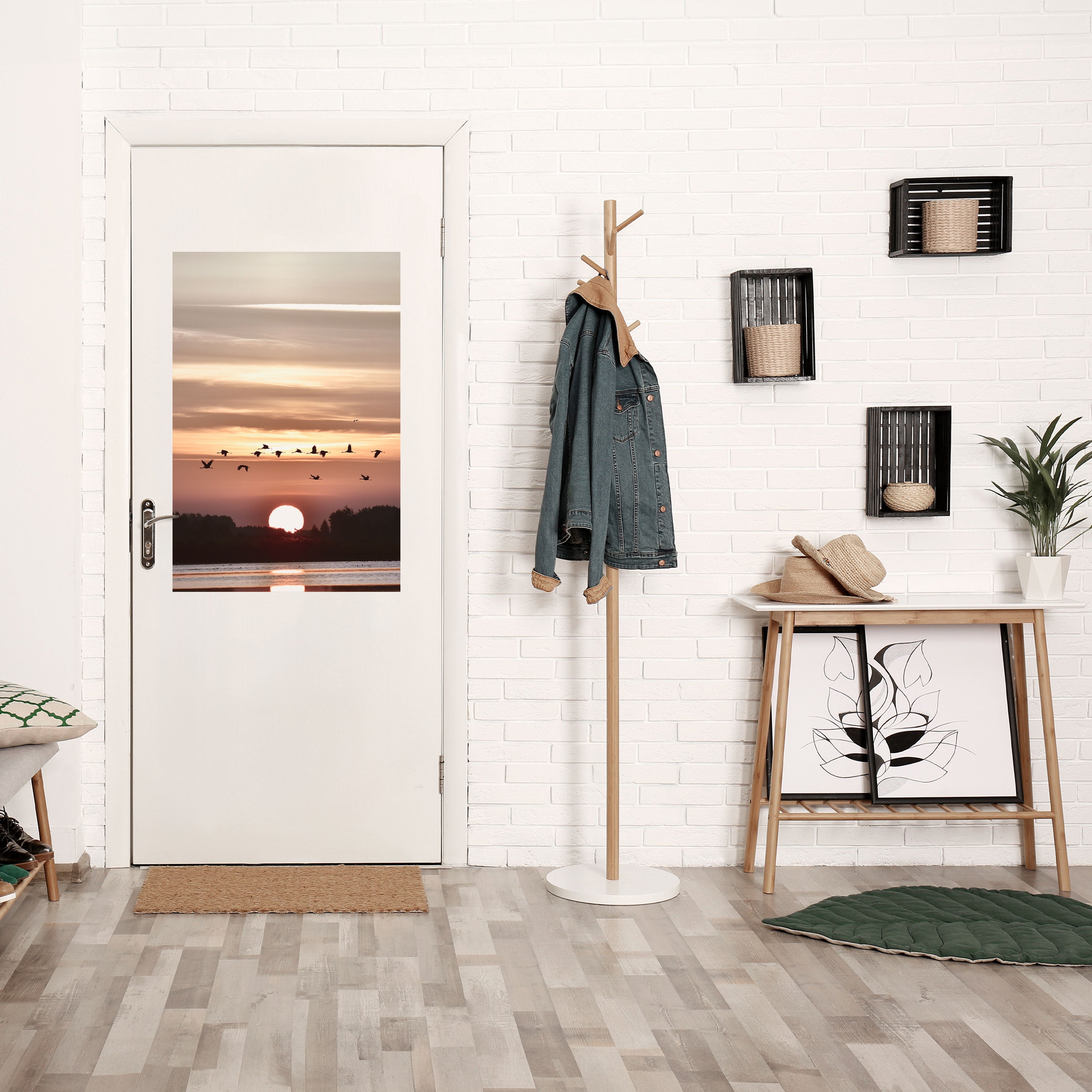 Affiche verticale autocollante « SUNSET FLIGHT SYMPHONY »