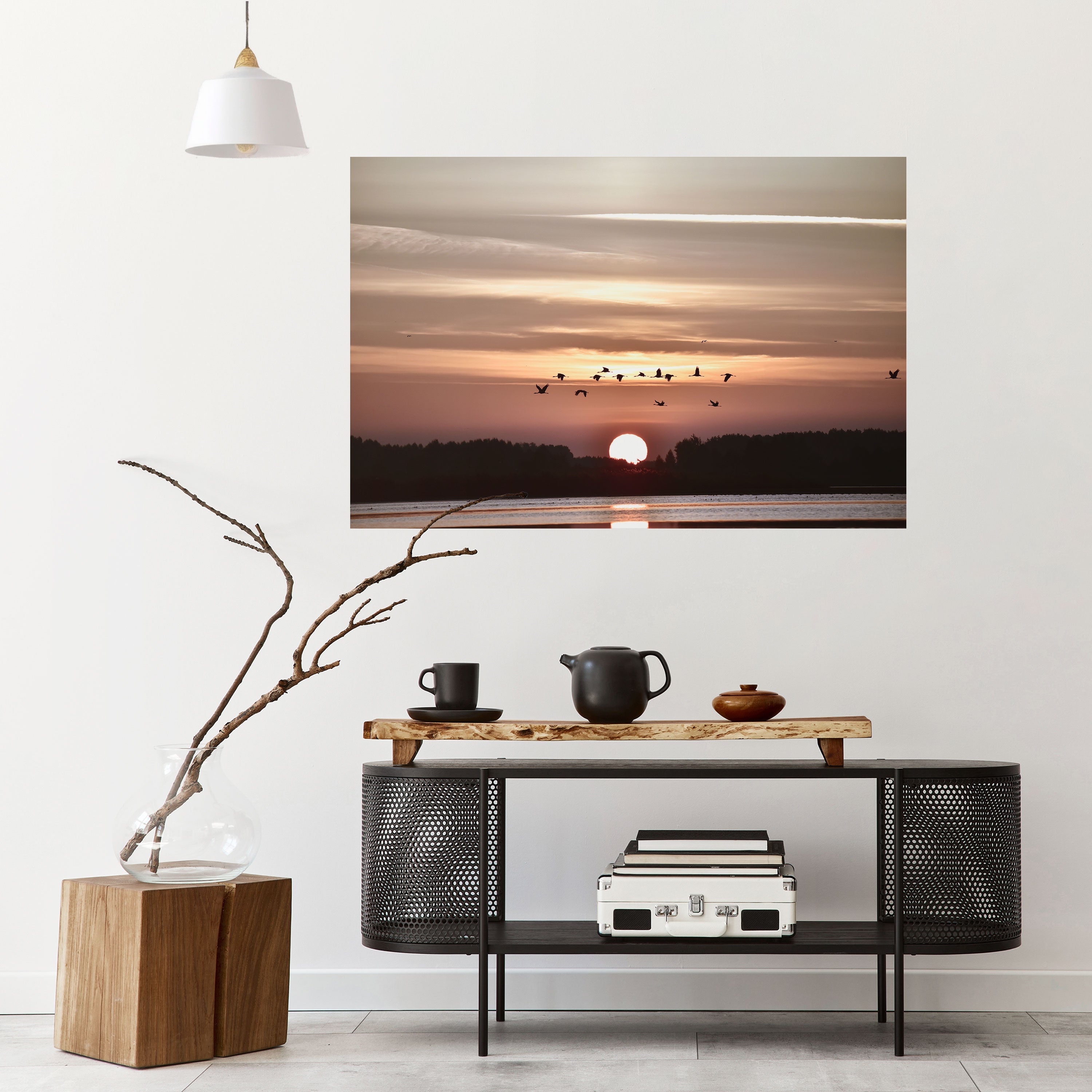 Affiche horizontale autocollante SUNSET FLIGHT SYMPHONY