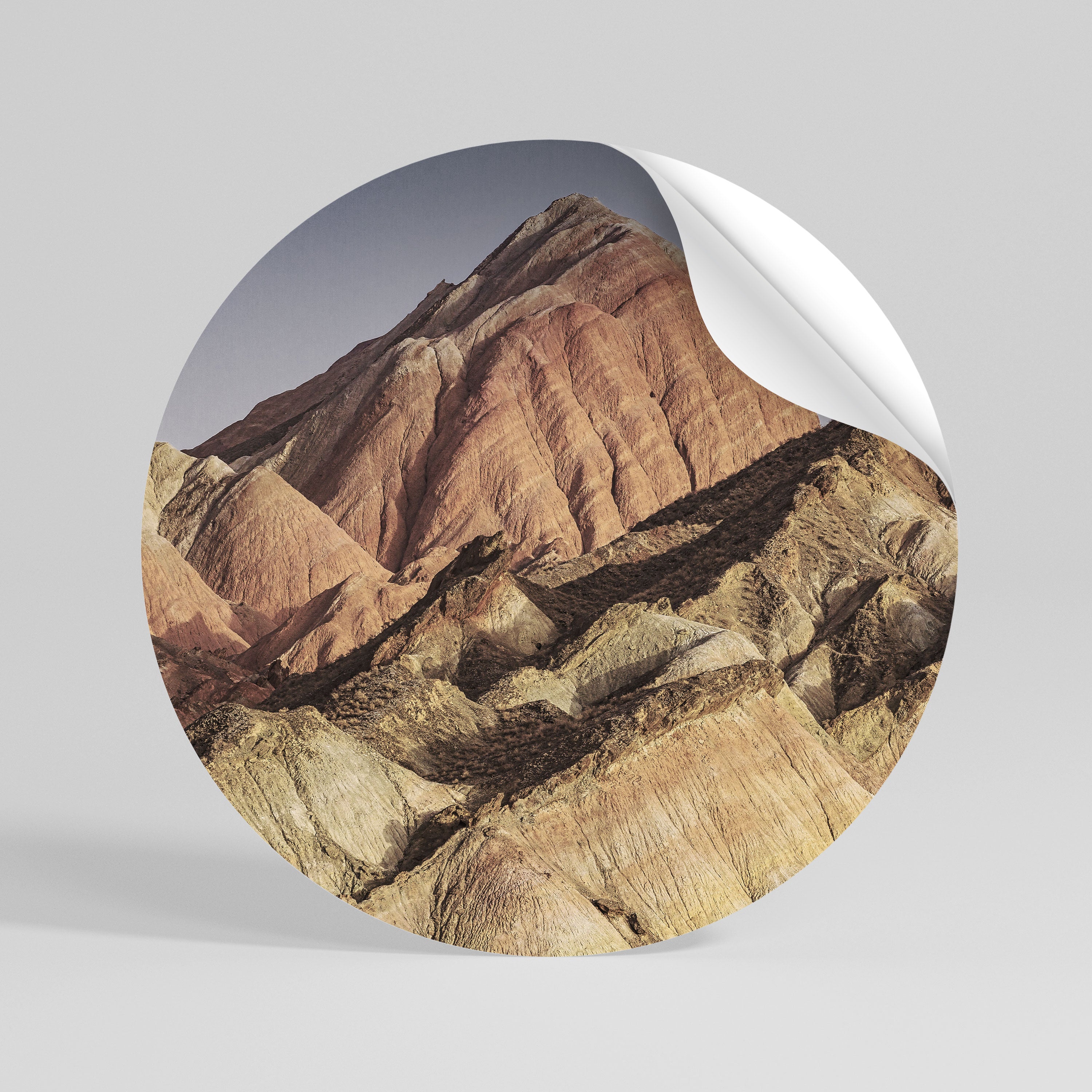PEAKS OF PAINTED DREAMS Peel and Stick Round Sticker