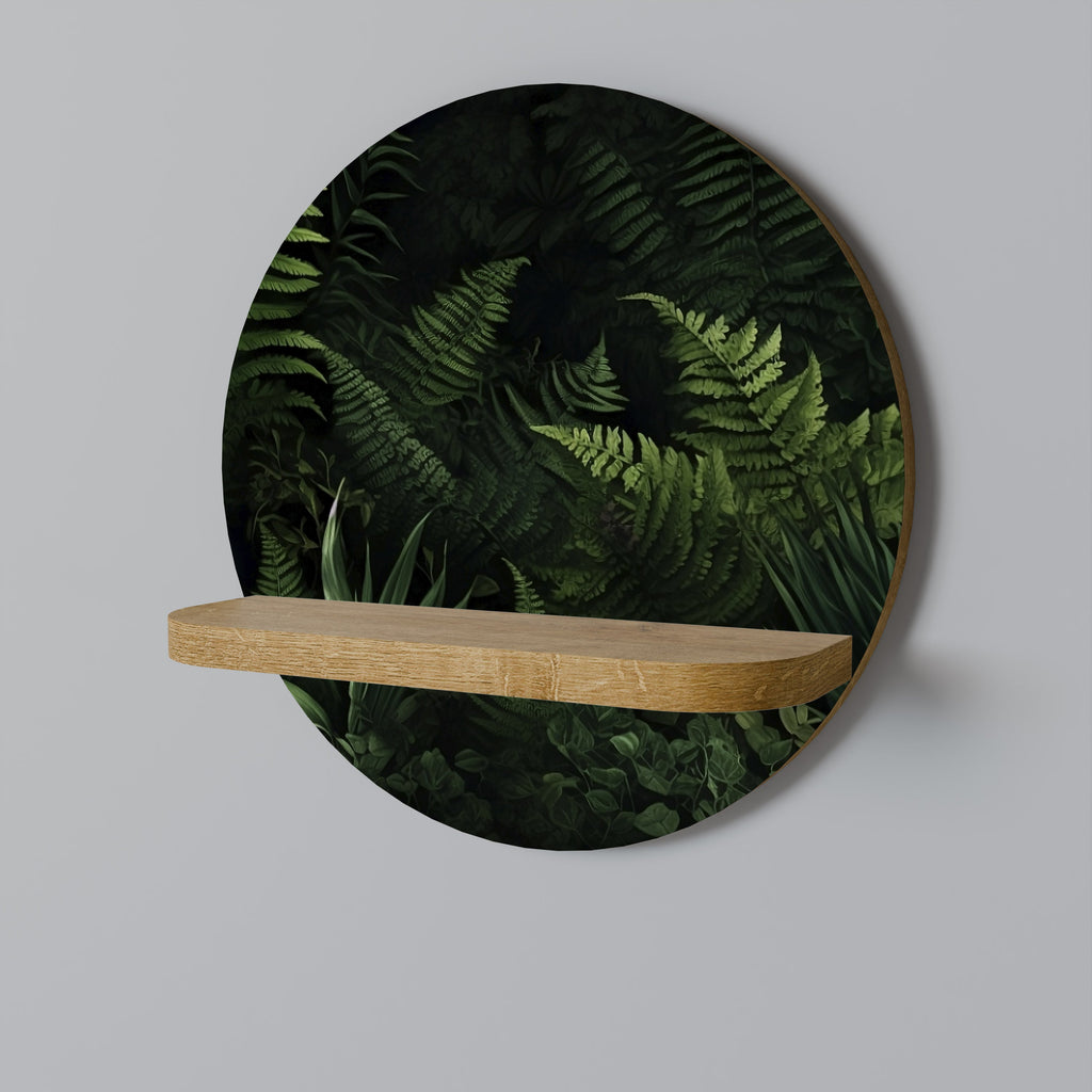 FERN SECRETS Round Art Shelf In Oak Effect