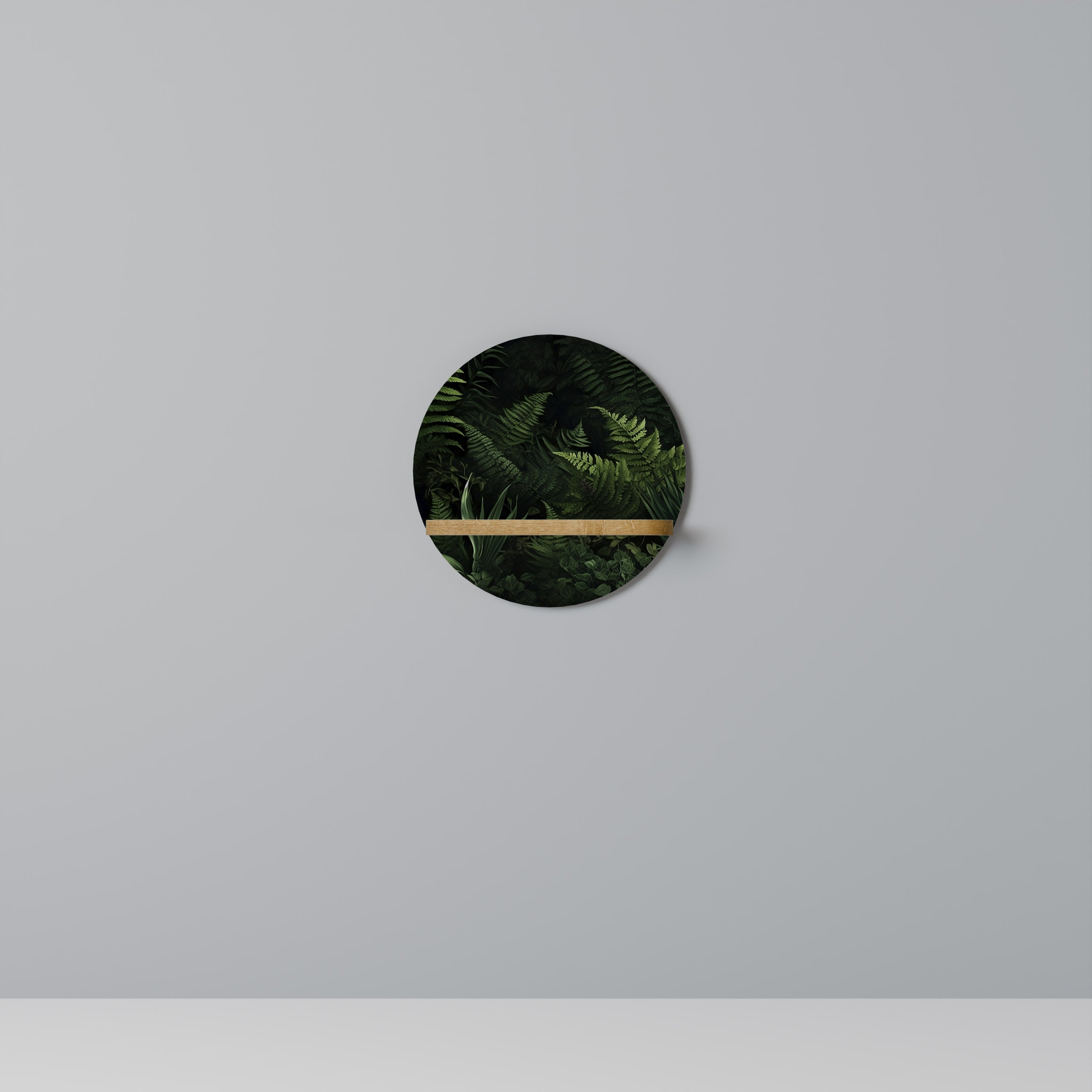 FERN SECRETS Round Art Shelf In Oak Effect