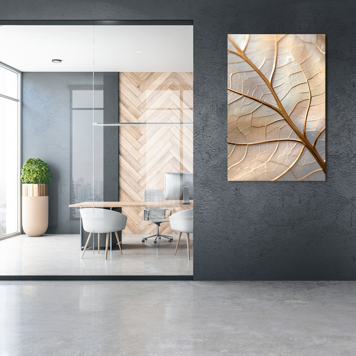 GOLDEN LEAF WHISPERS Vertical Canvas Print