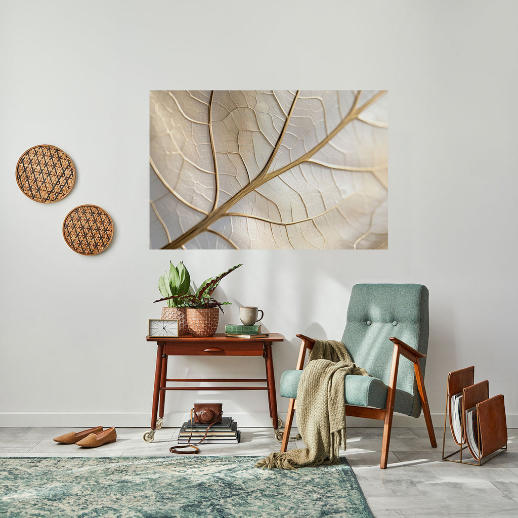 Affiche horizontale autocollante « Golden Leaf Whispers »