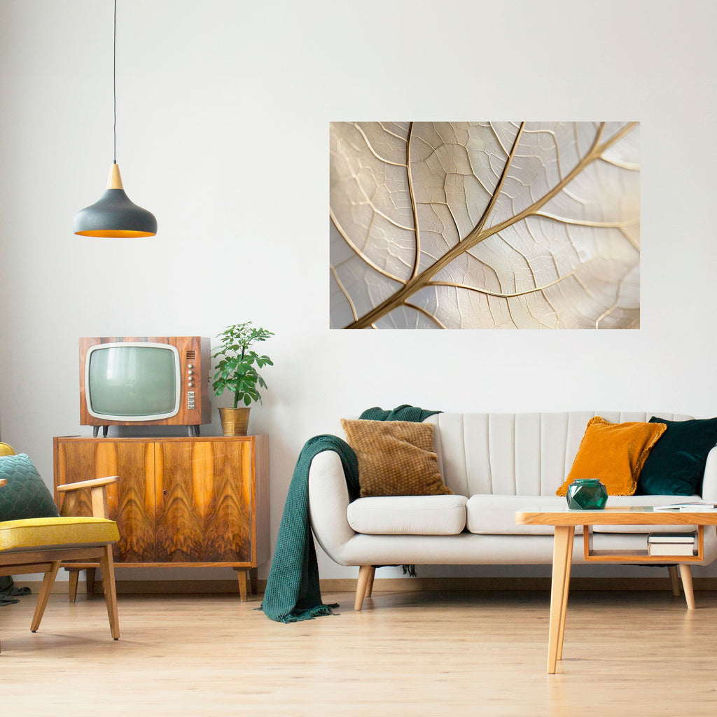 Affiche horizontale autocollante « Golden Leaf Whispers »