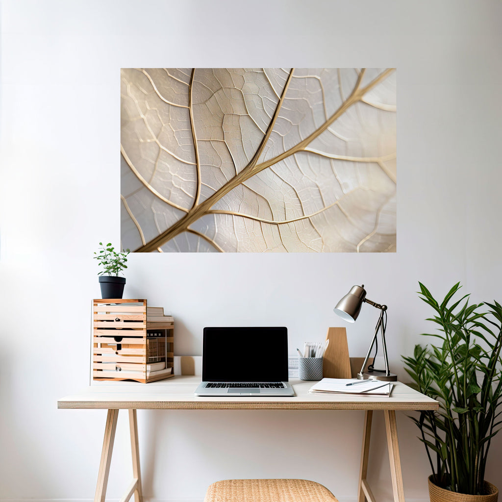 Affiche horizontale autocollante « Golden Leaf Whispers »