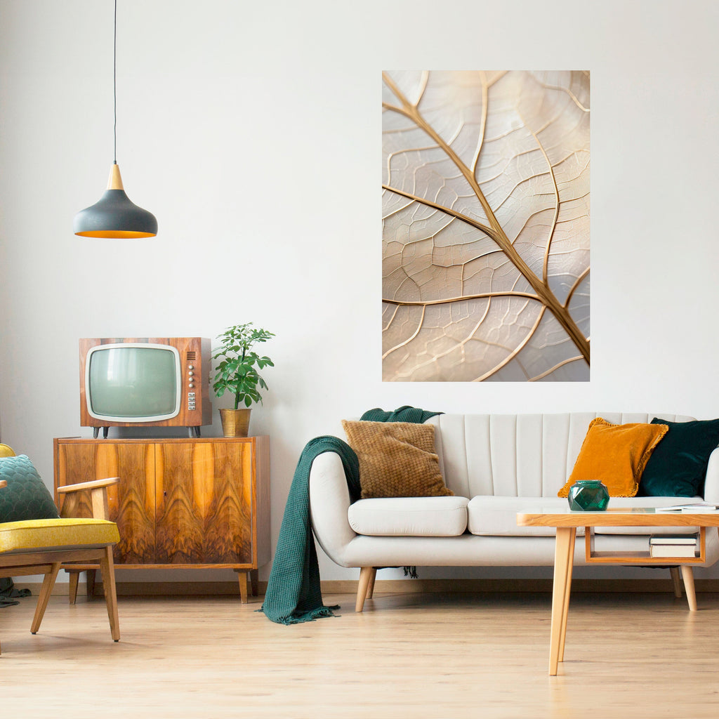 Affiche verticale autocollante « Golden Leaf Whispers »