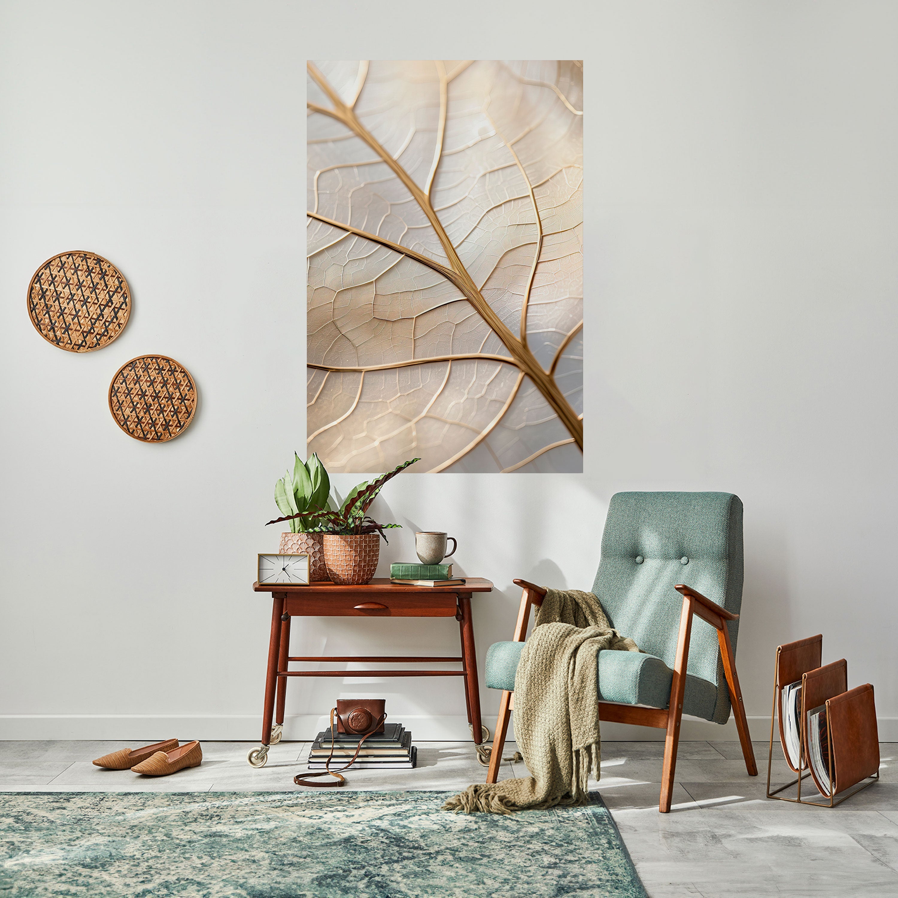 Affiche verticale autocollante « Golden Leaf Whispers »