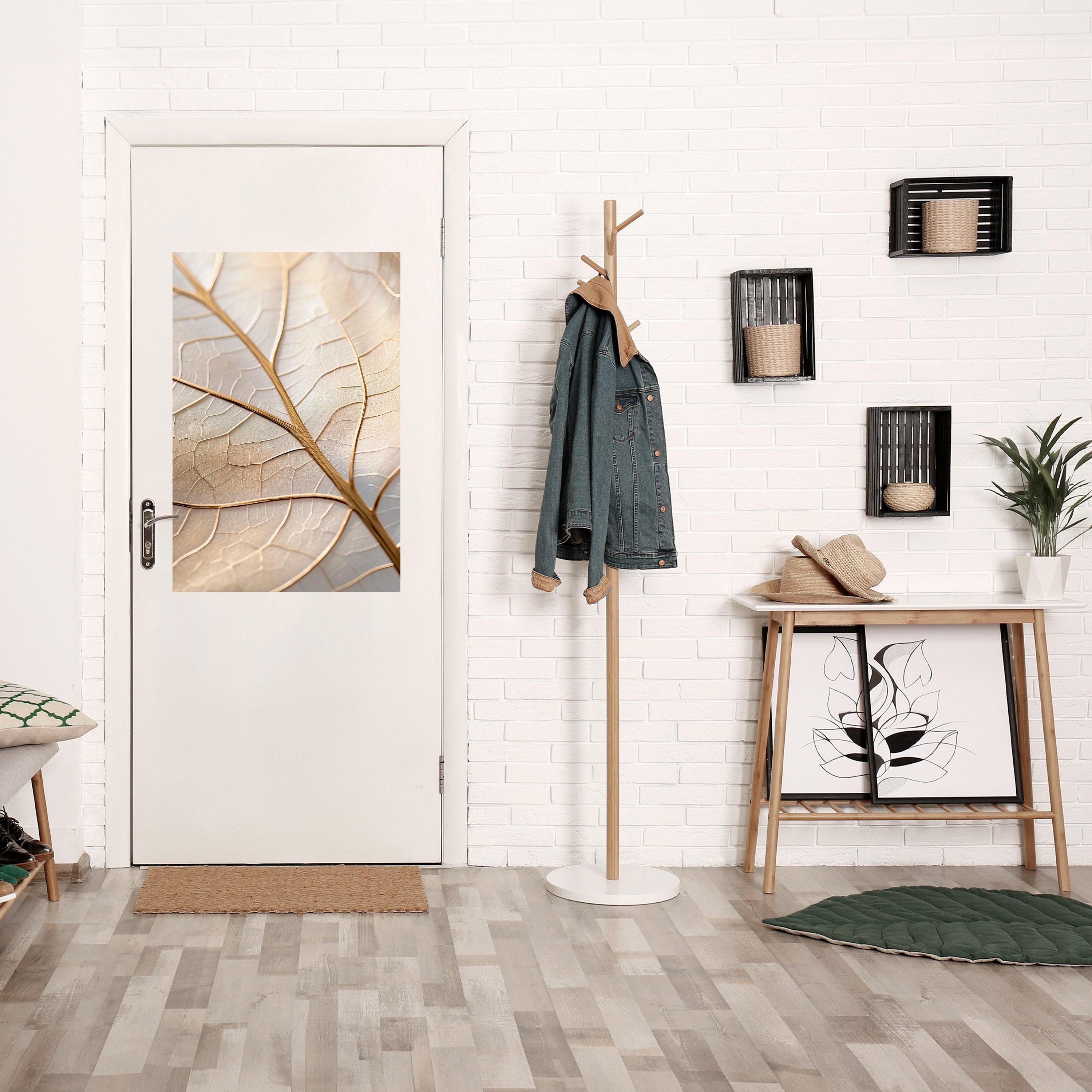 Affiche verticale autocollante « Golden Leaf Whispers »