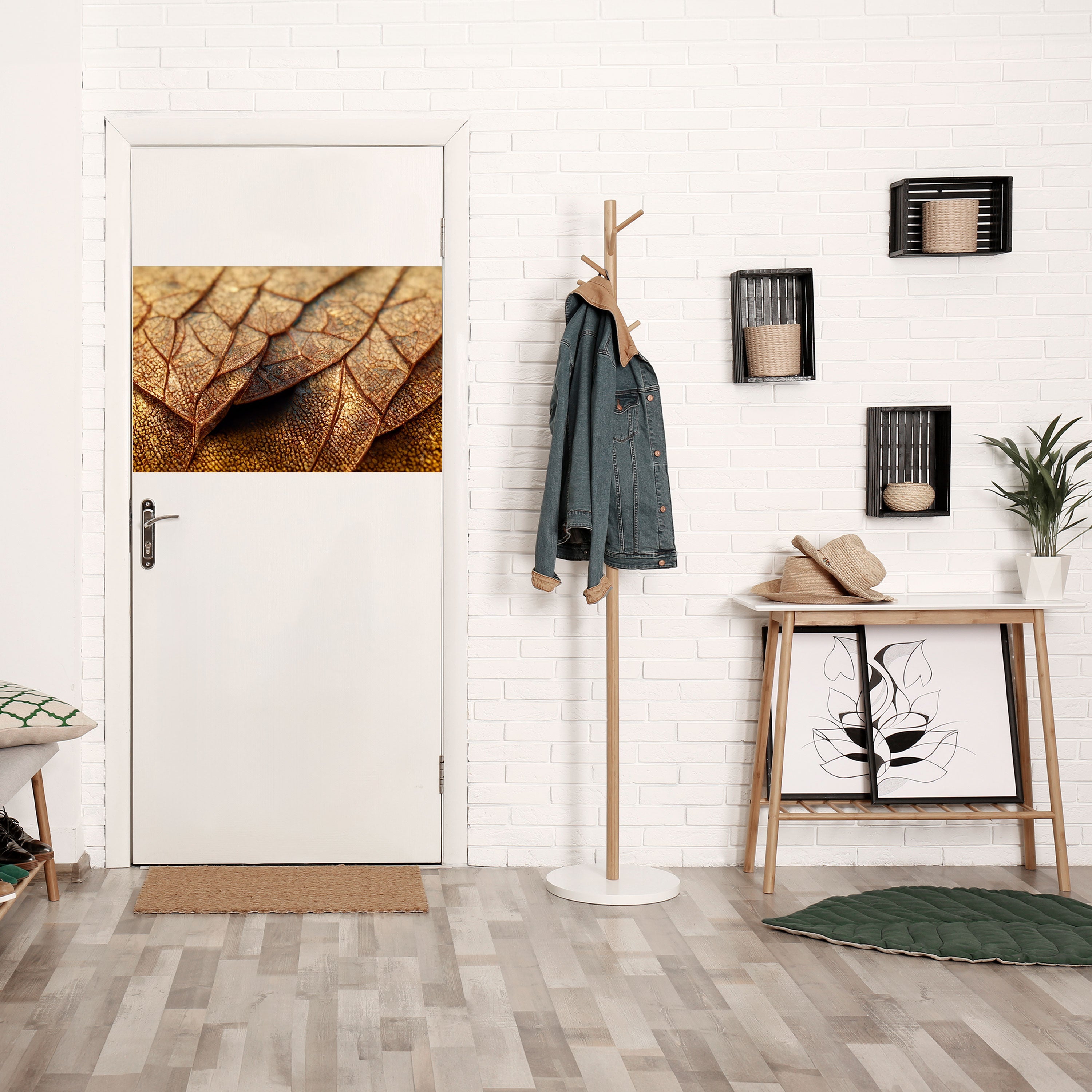 ÉTUDE DE TEXTURE RUSTIQUE Affiche horizontale autocollante