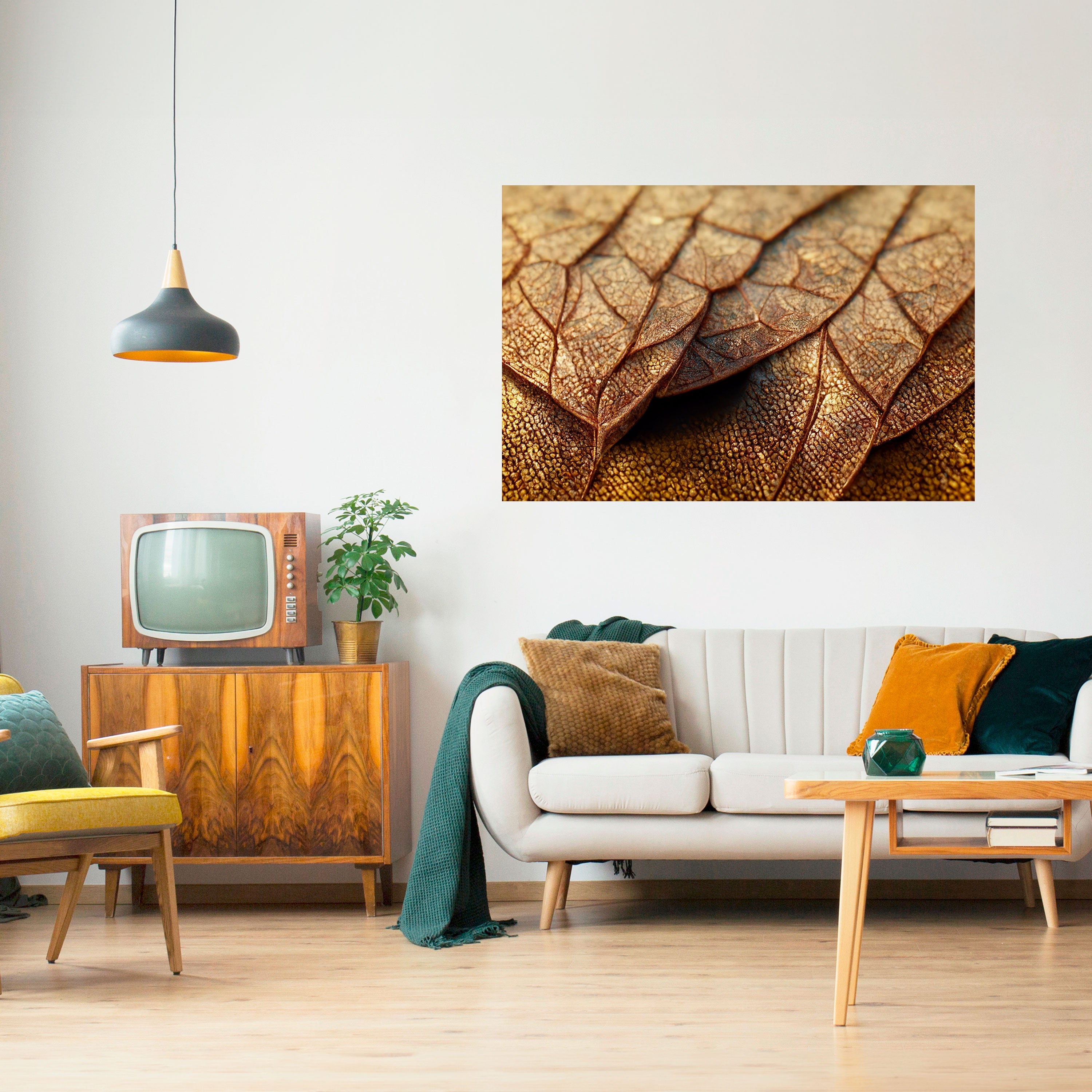 ÉTUDE DE TEXTURE RUSTIQUE Affiche horizontale autocollante