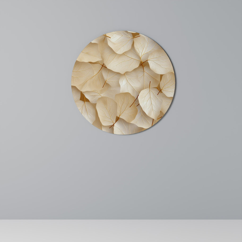 SYMPHONIE DE FEUILLES DE VÉLIN Décoration murale ronde