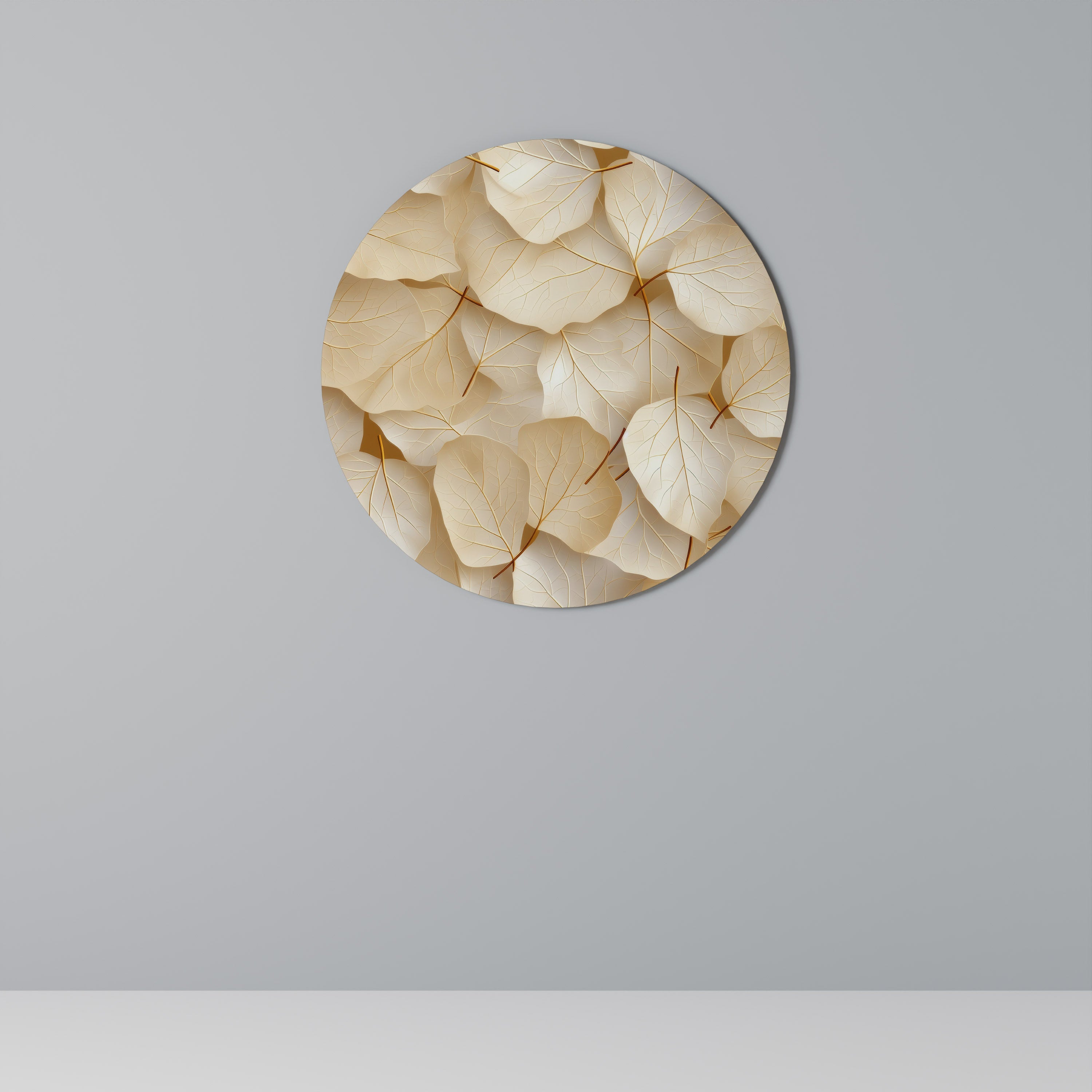 SYMPHONIE DE FEUILLES DE VÉLIN Décoration murale ronde