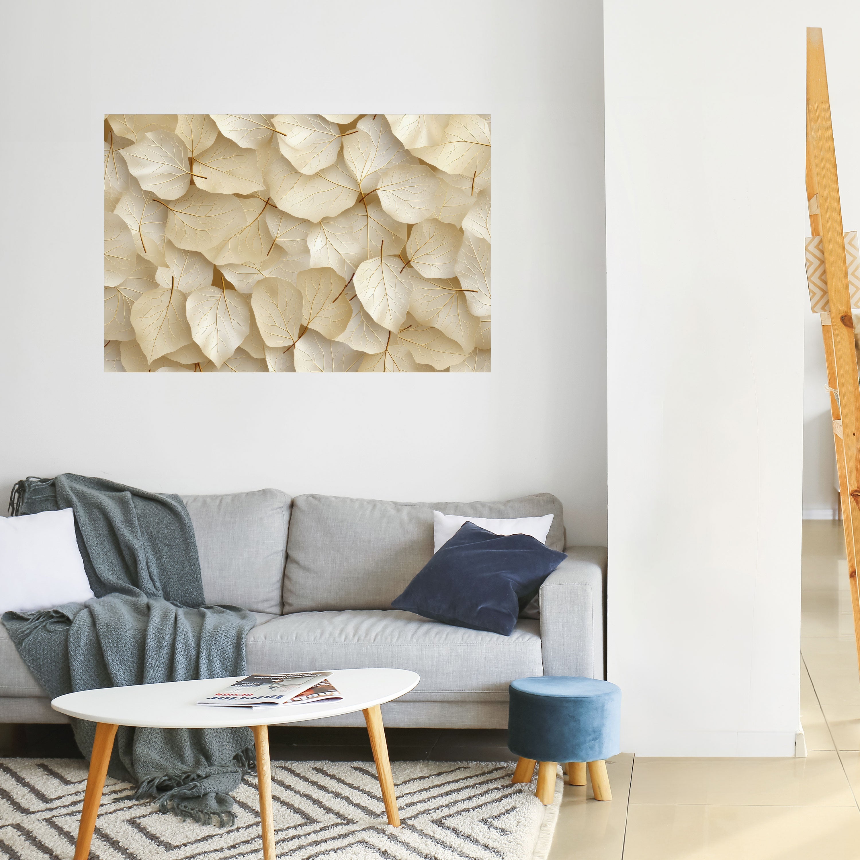 Affiche horizontale autocollante « SYMPHONIE DE FEUILLES DE VÉLIN »