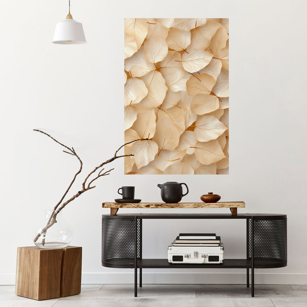 Affiche verticale autocollante « SYMPHONIE DE FEUILLES DE VÉLIN »