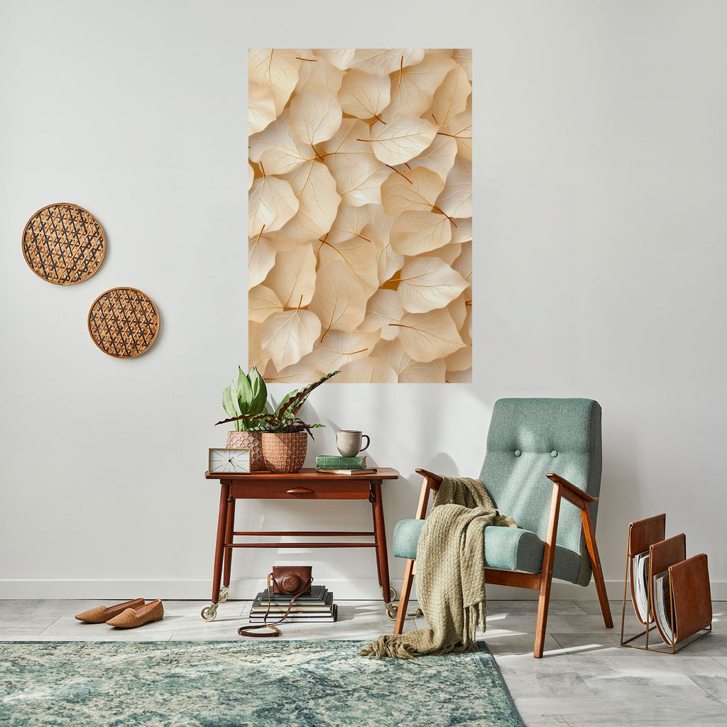 Affiche verticale autocollante « SYMPHONIE DE FEUILLES DE VÉLIN »