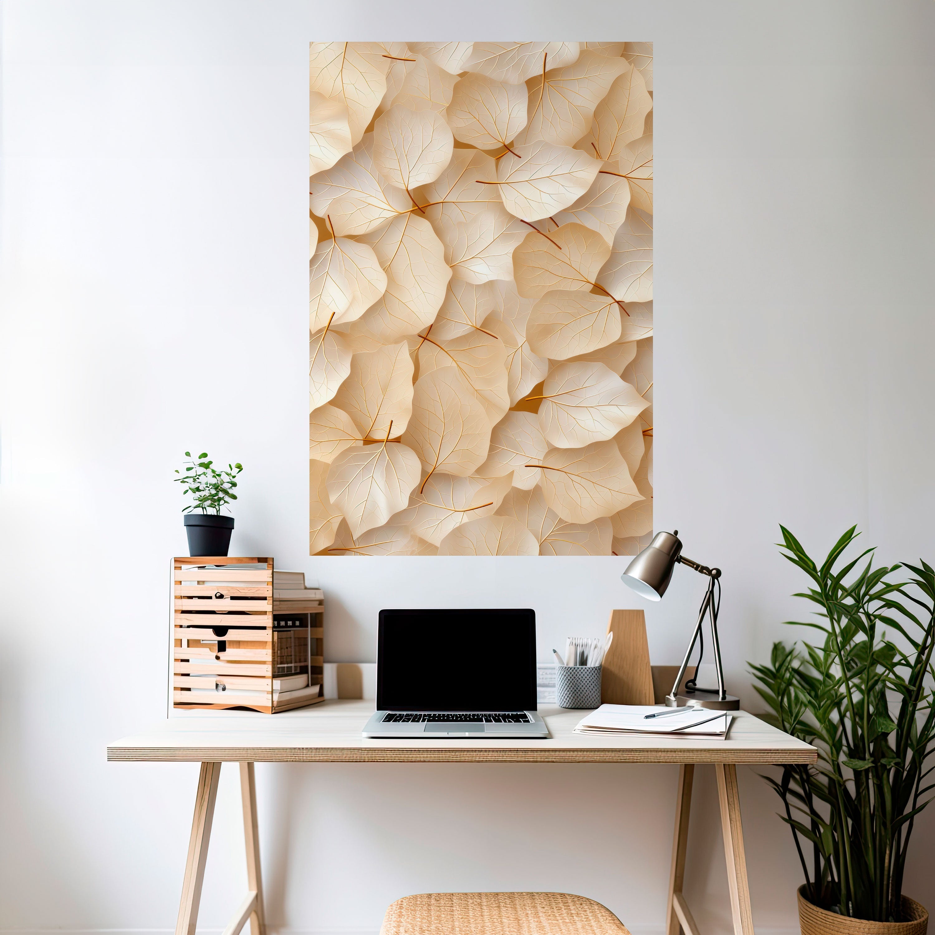 Affiche verticale autocollante « SYMPHONIE DE FEUILLES DE VÉLIN »