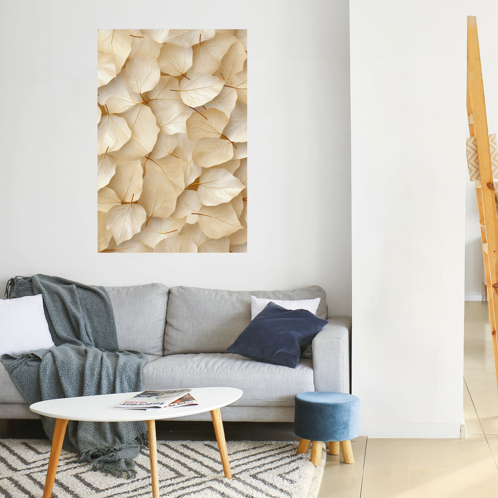 Affiche verticale autocollante « SYMPHONIE DE FEUILLES DE VÉLIN »