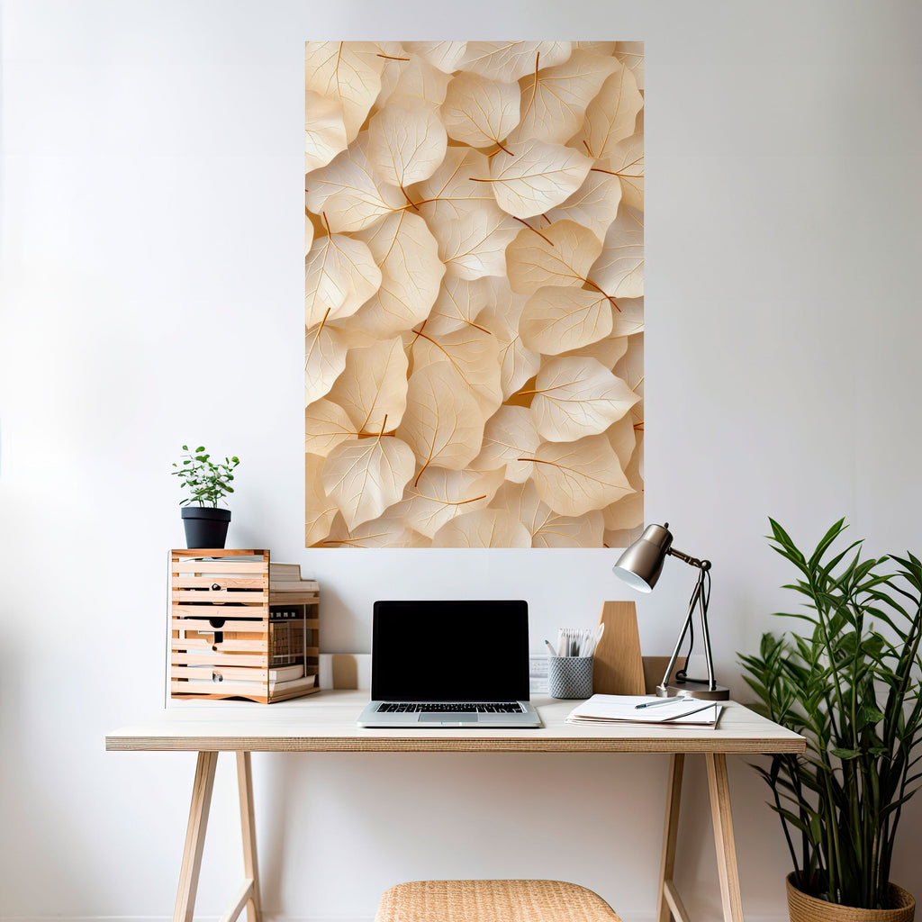 Affiche verticale autocollante « SYMPHONIE DE FEUILLES DE VÉLIN »