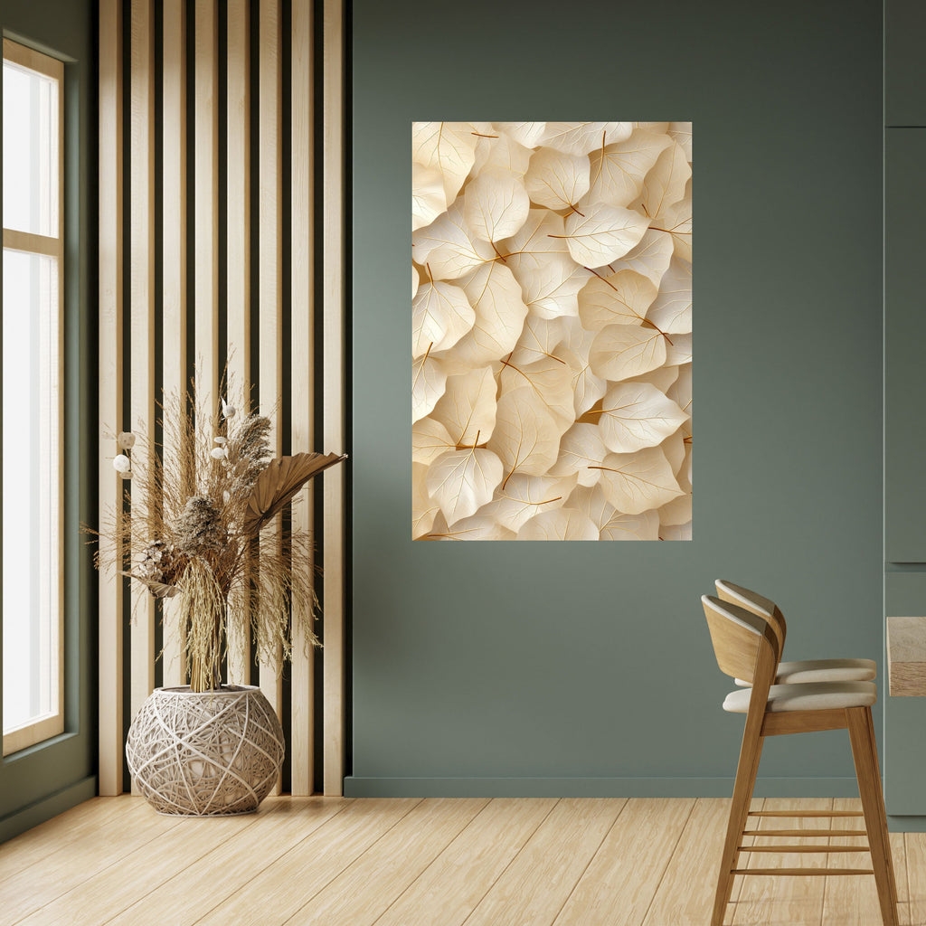 Affiche verticale autocollante « SYMPHONIE DE FEUILLES DE VÉLIN »