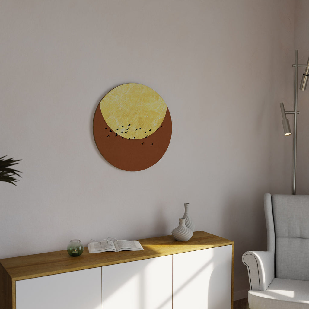 MIGRATION AU CLAIR DE LUNE Art mural rond