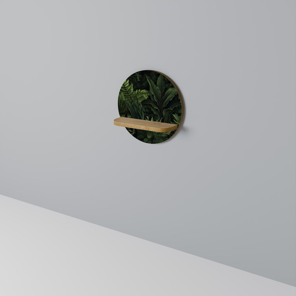 FOREST WHISPERS Round Art Shelf In Oak Effect