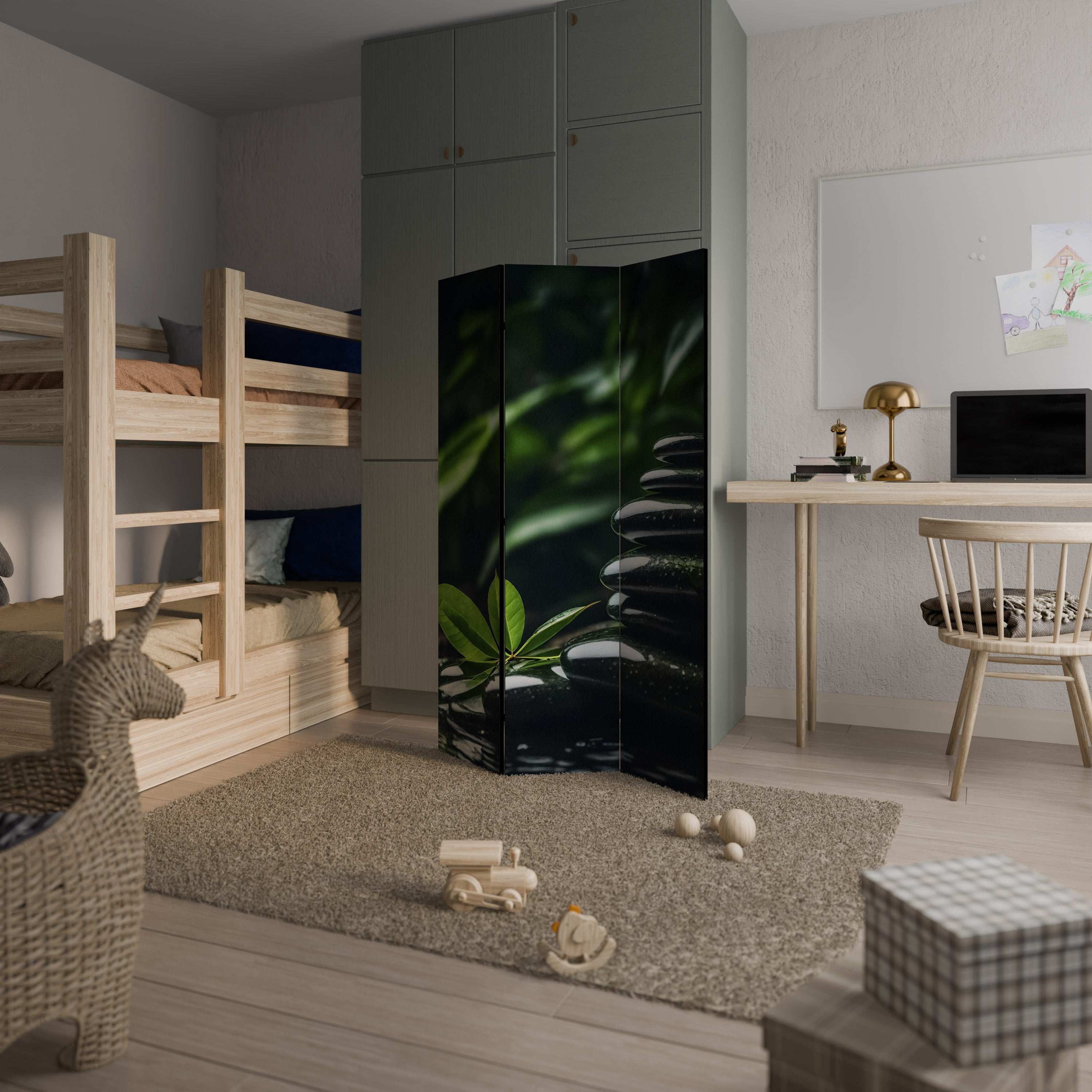 HARMONY STONES 3-Panel Room Divider