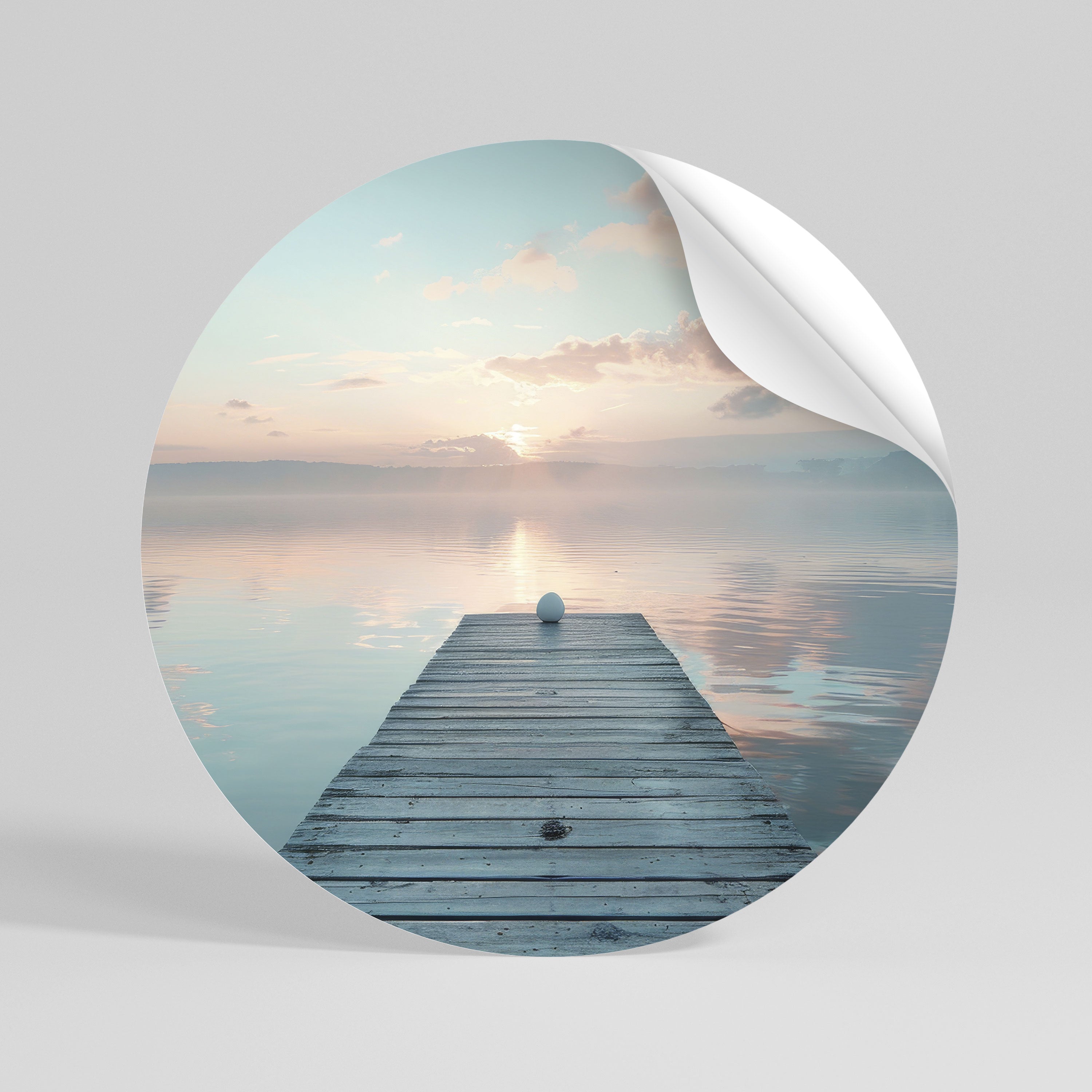 GENTLE MORNING MYSTIQUE Peel and Stick Round Sticker