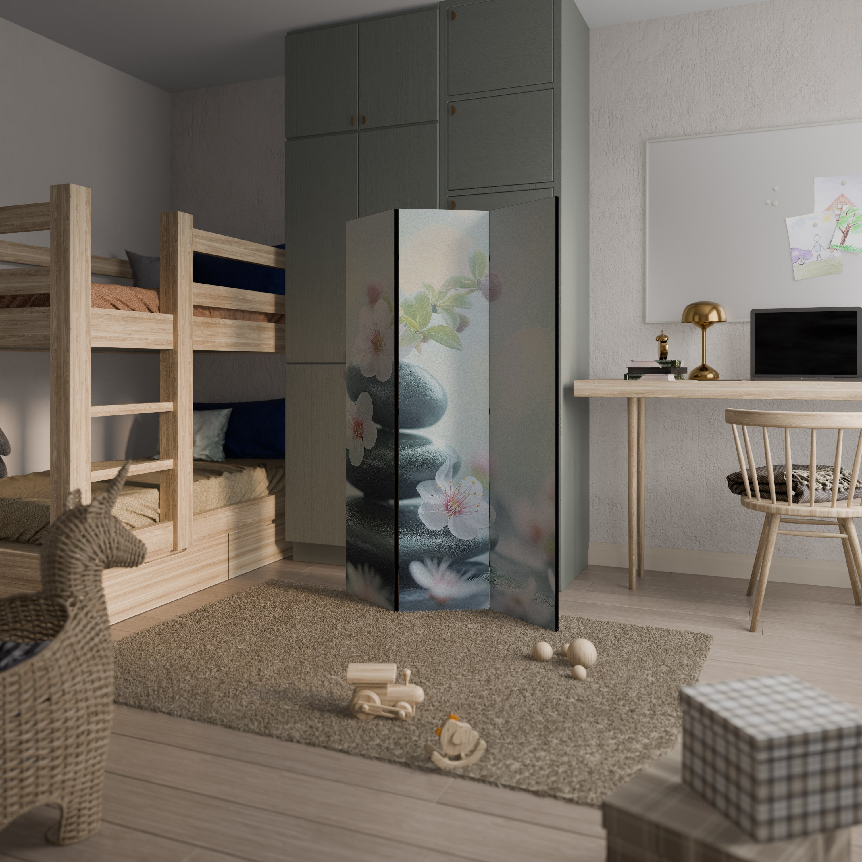 Paravent décoratif à 3 panneaux MINDFUL MOMENTS