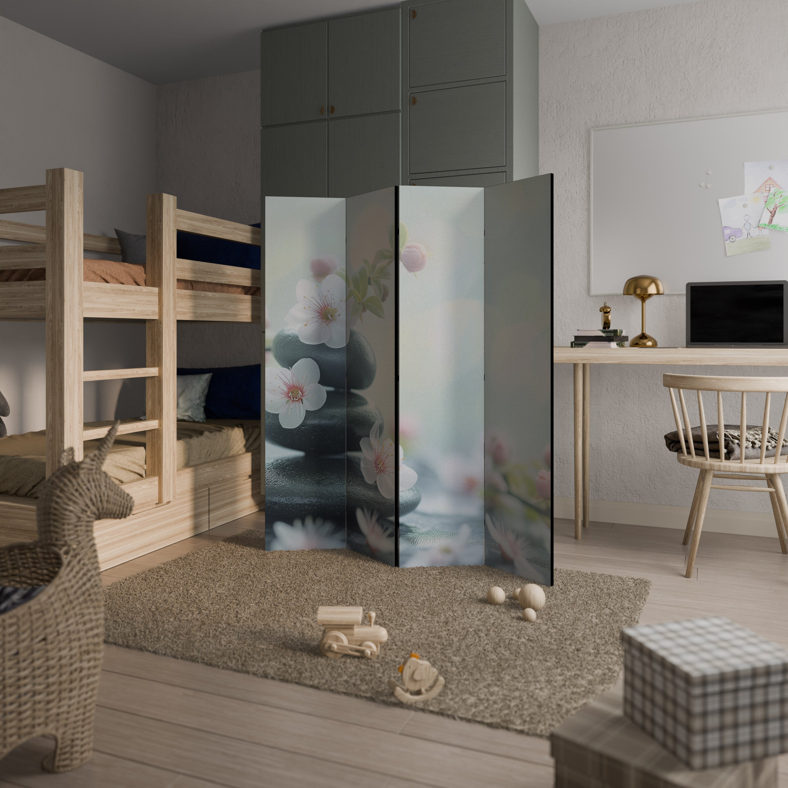 MINDFUL MOMENTS Decorative 4-Panel Room Divider