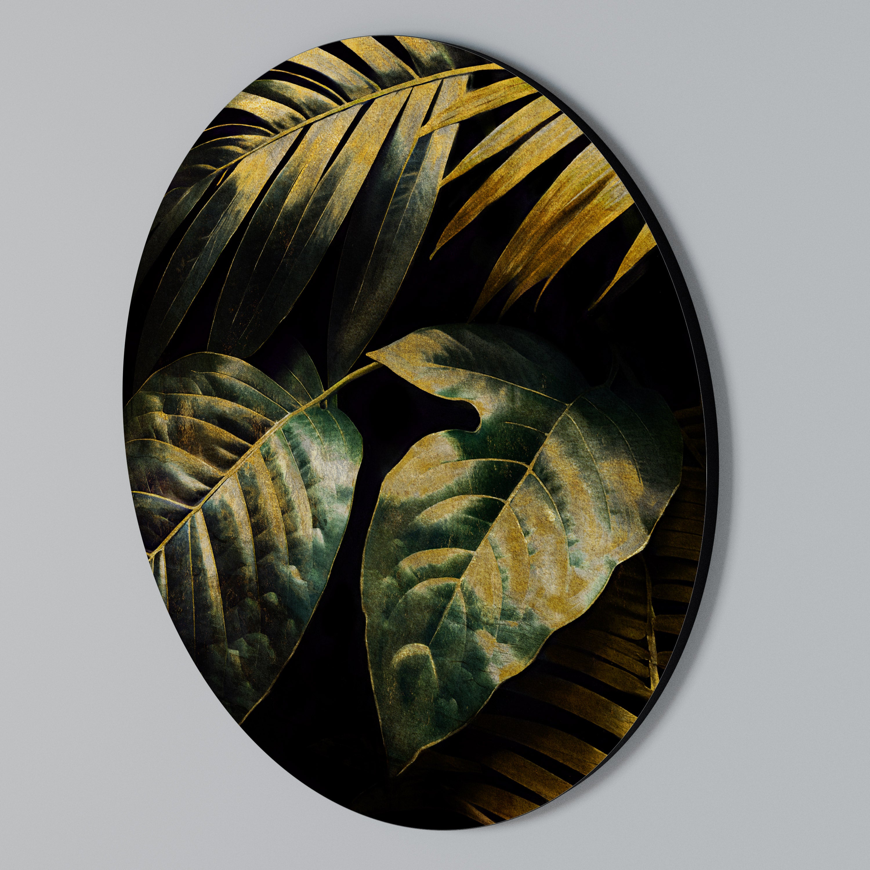 ENIGMATIC FOLIAGE TWILIGHT Round Wall Art
