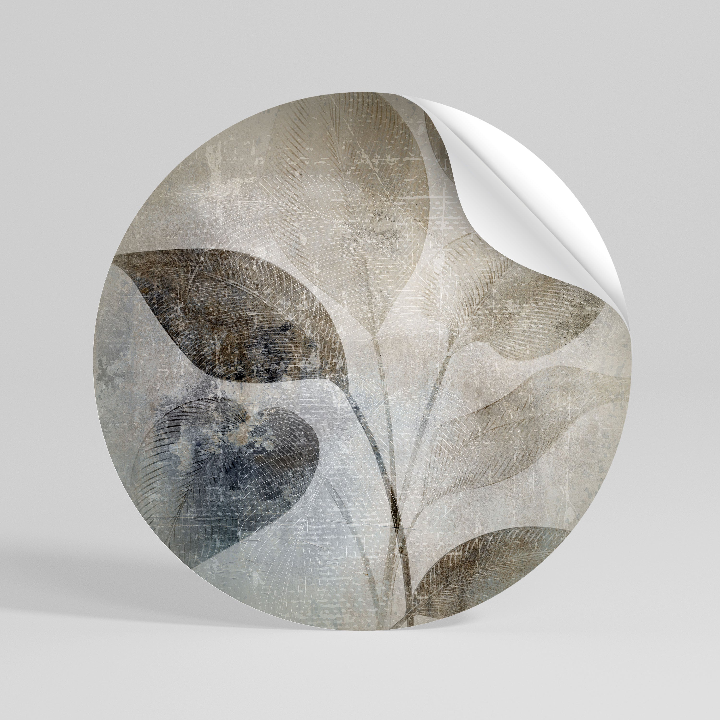 SERENE BOTANICAL HARMONY Peel and Stick Round Sticker