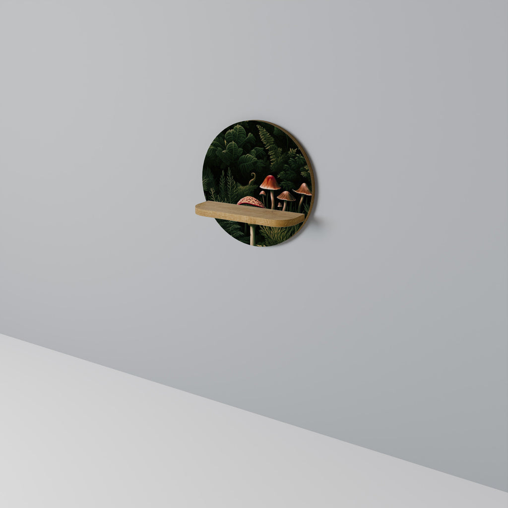 WHISPERING WOODLAND Round Art Shelf In Oak Effect