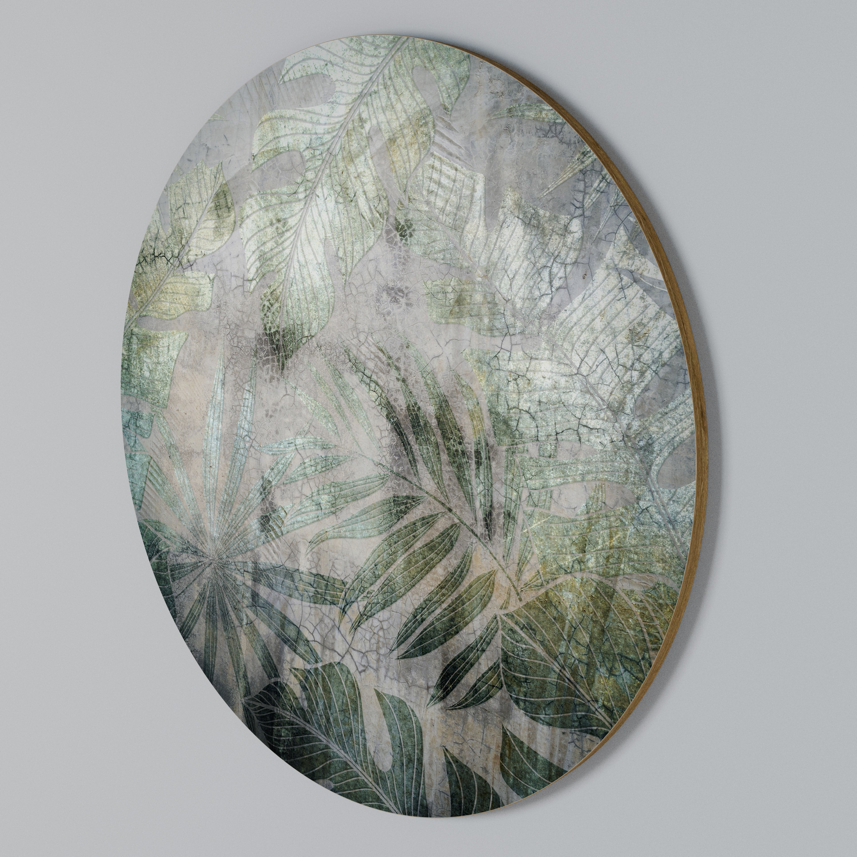 HARMONY IN GREENERY Round Wall Art
