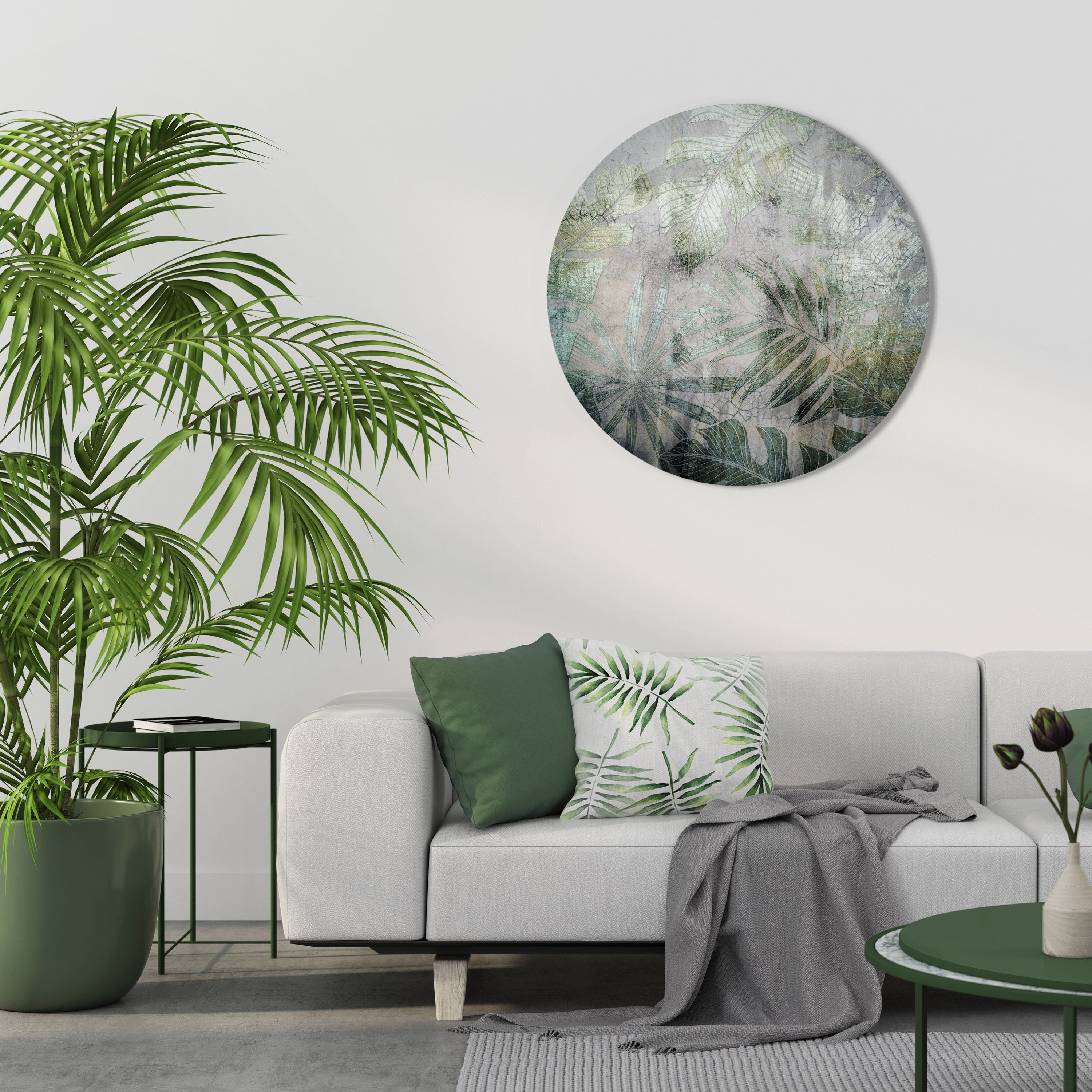 HARMONIE DANS LA VERDURE Art mural rond
