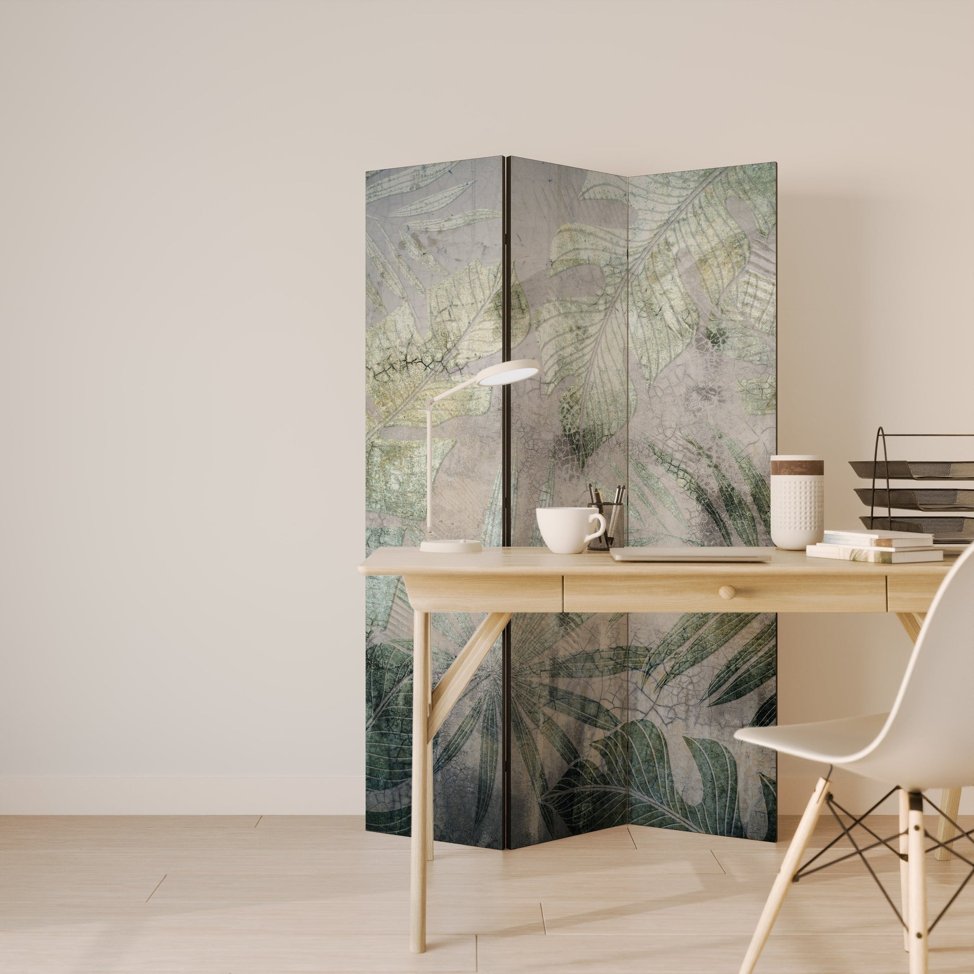 HARMONY IN GREENERY - Paravent décoratif à 3 panneaux