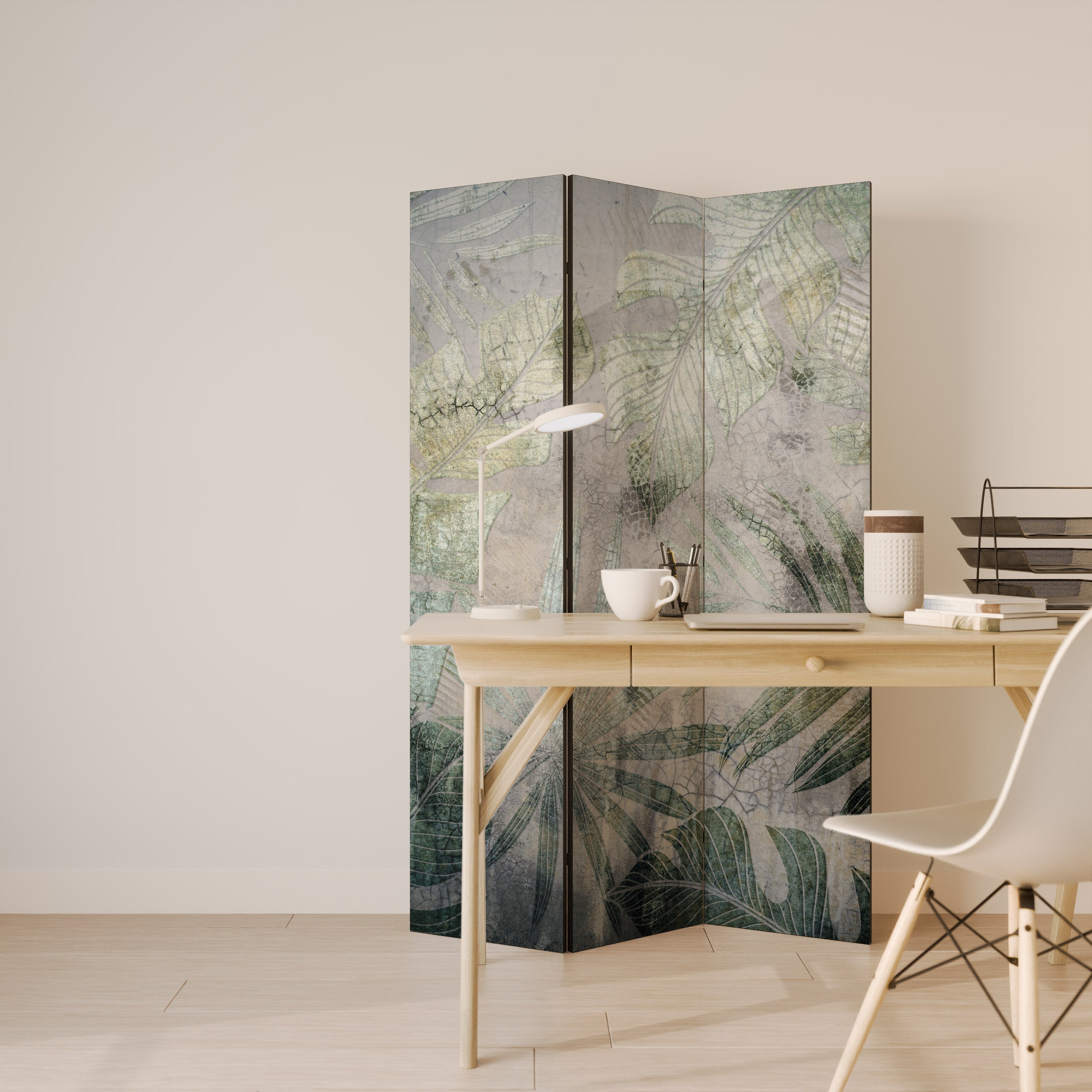 HARMONY IN GREENERY - Paravent décoratif à 3 panneaux